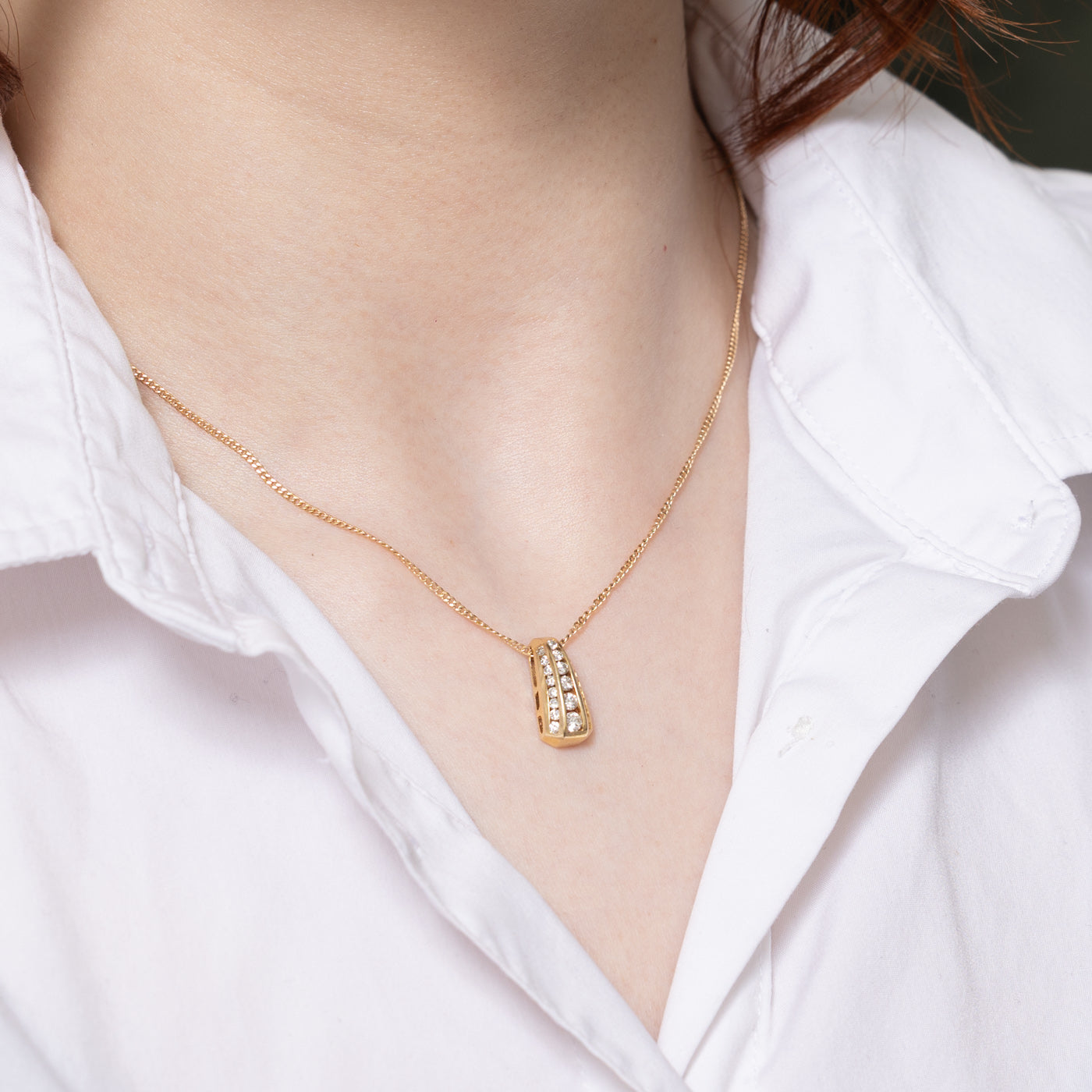 0.50ctw Channel Set Diamond Drop Pendant Necklace - Elegant White Gold Dangle Pendant for Women - Perfect for Weddings, Anniversaries & Special Occasions