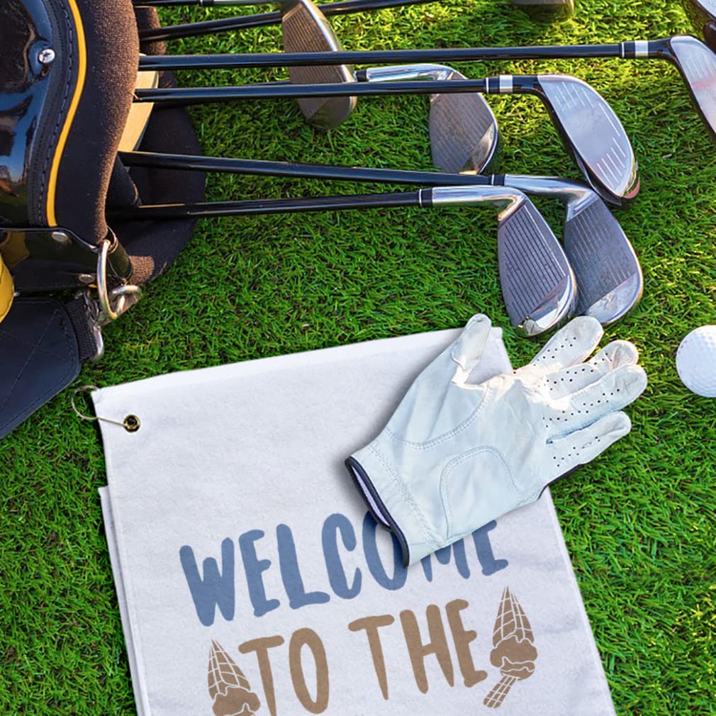 Premium Golf Towel - Absorbent Cotton Beach & Sports Towel for Golf, Pool, Gym - Lake Water & Oxygen Hydrogen Print Design - Ideal for Golfers, Swimmers & Fitness Enthusiasts