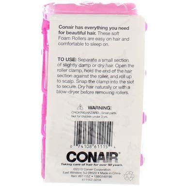Conair Styling Essentials Extra Large Foam Rollers 61115N for Salon-Quality Curls & Waves at Home | Perfect for DIY Hairstyling & Volume