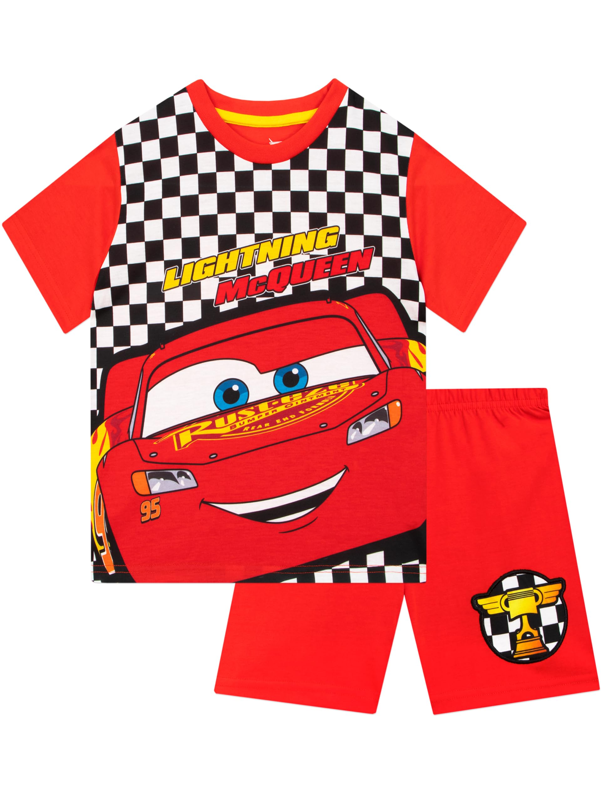Disney Cars Boys Pajamas - Lightning McQueen PJ Set for Summer Sleepwear