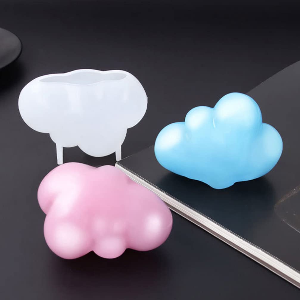 EXCEART 2-Piece Silicone Mold Set for Resin, Fondant, Cake Decorating - 3D Cloud Baking Molds, Aromatherapy & Ice Cube Trays - Perfect for DIY Crafts, Dessert Making, and Home Fragrance Projects