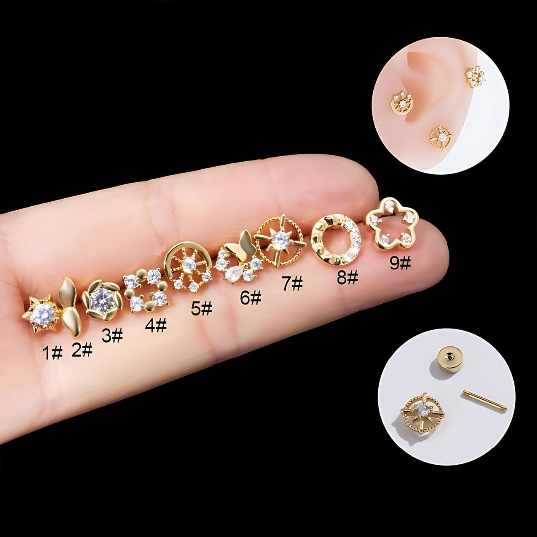 20G Tiny Beard Flat Back Labret Helix Daith Stud - Surgical Steel Body Jewelry for Men & Women | Perfect for Cartilage, Nose, Ear Piercing & Everyday Wear