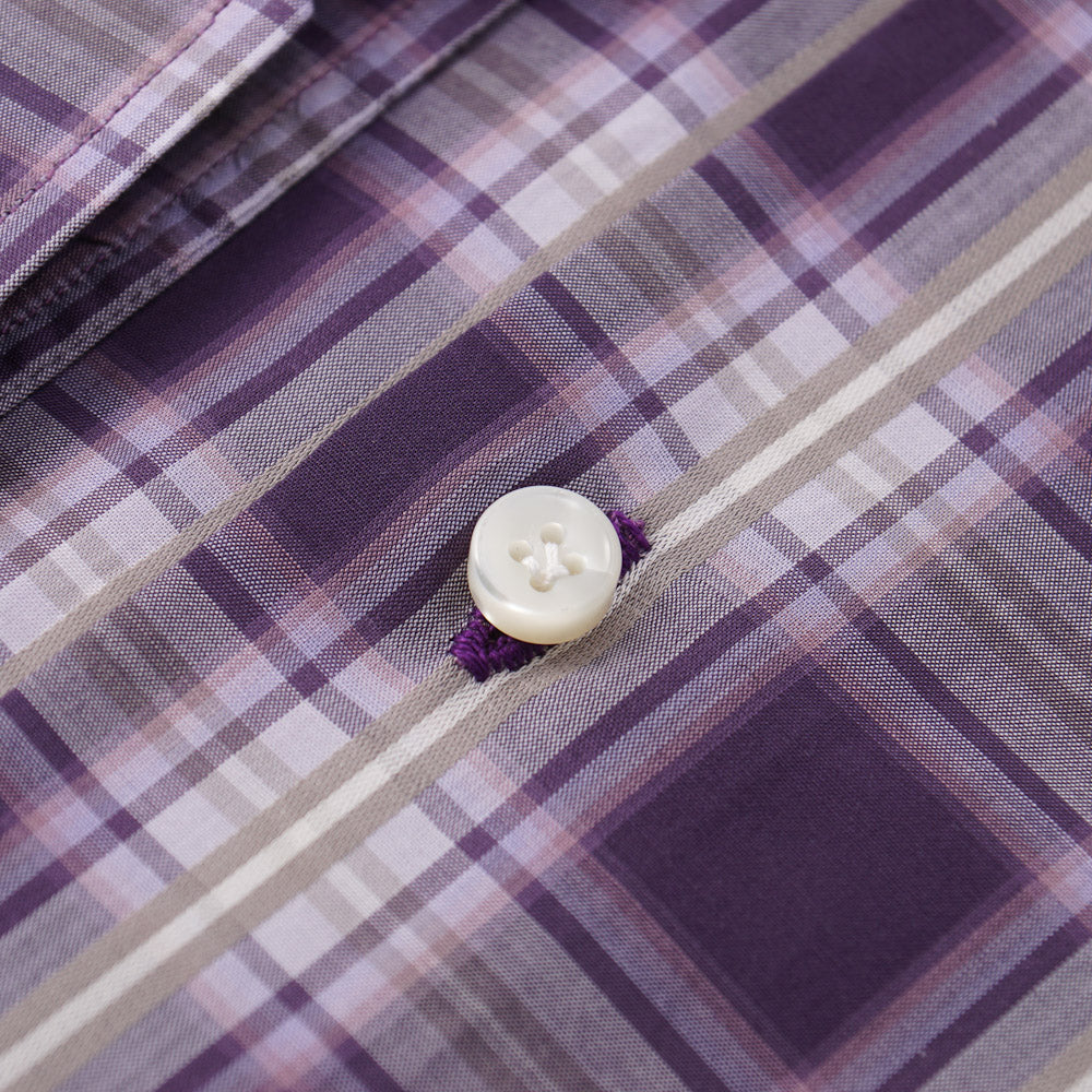 Premium Cotton Plaid Shirt for Men - Soft & Breathable Plum Purple Checkered Button Down Shirt | Casual Wear, Office Outfit & Outdoor Activities
