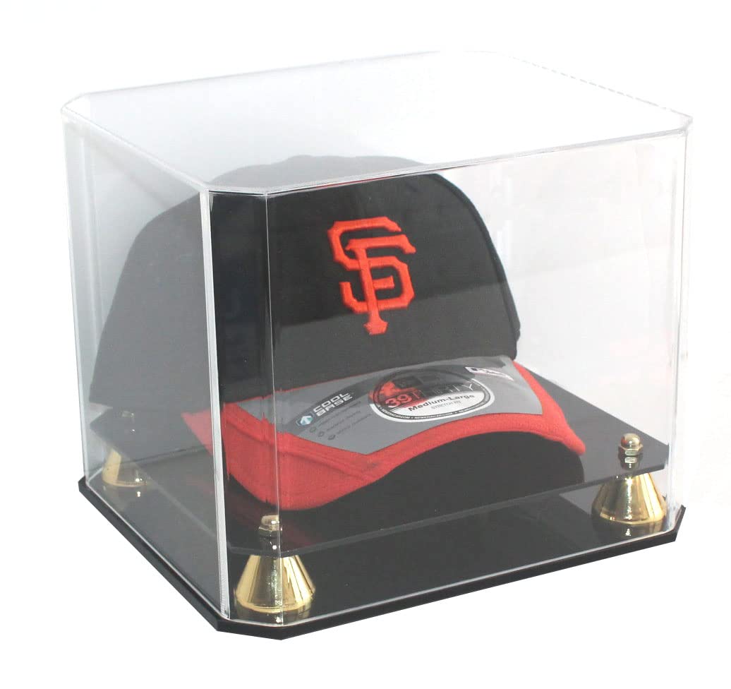DisplayGifts Pro UV Protection Baseball Cap Display Case - Clear All-Sides Hat Holder Stand for Baseball, Football & Snapback Caps | Perfect for Collectors, Retail Stores & Home Organization