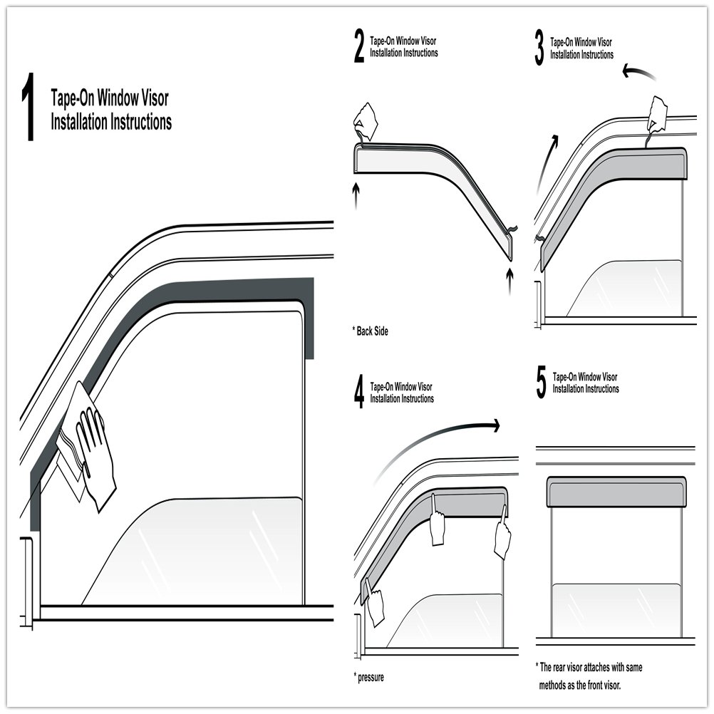 4pcs Side Window Deflectors for 2002-2006 Toyota Camry - Smoke Tinted Window Visors & Rain Guards - Perfect for Sun Protection & Weatherproofing While Driving