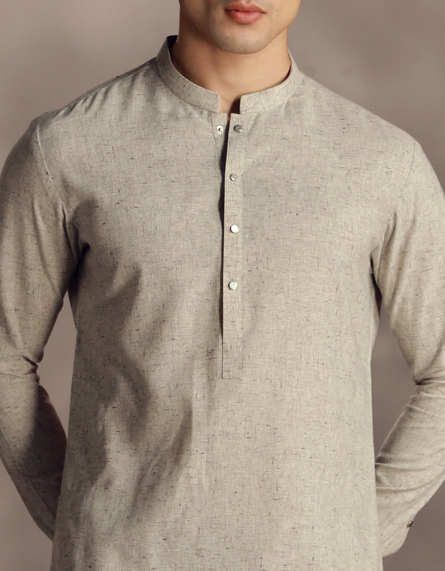 Elegant Blended Grey Shalwar Kameez by J. Junaid Jamshed - Premium Pakistani Traditional Outfit for Men, Weddings & Special Occasions