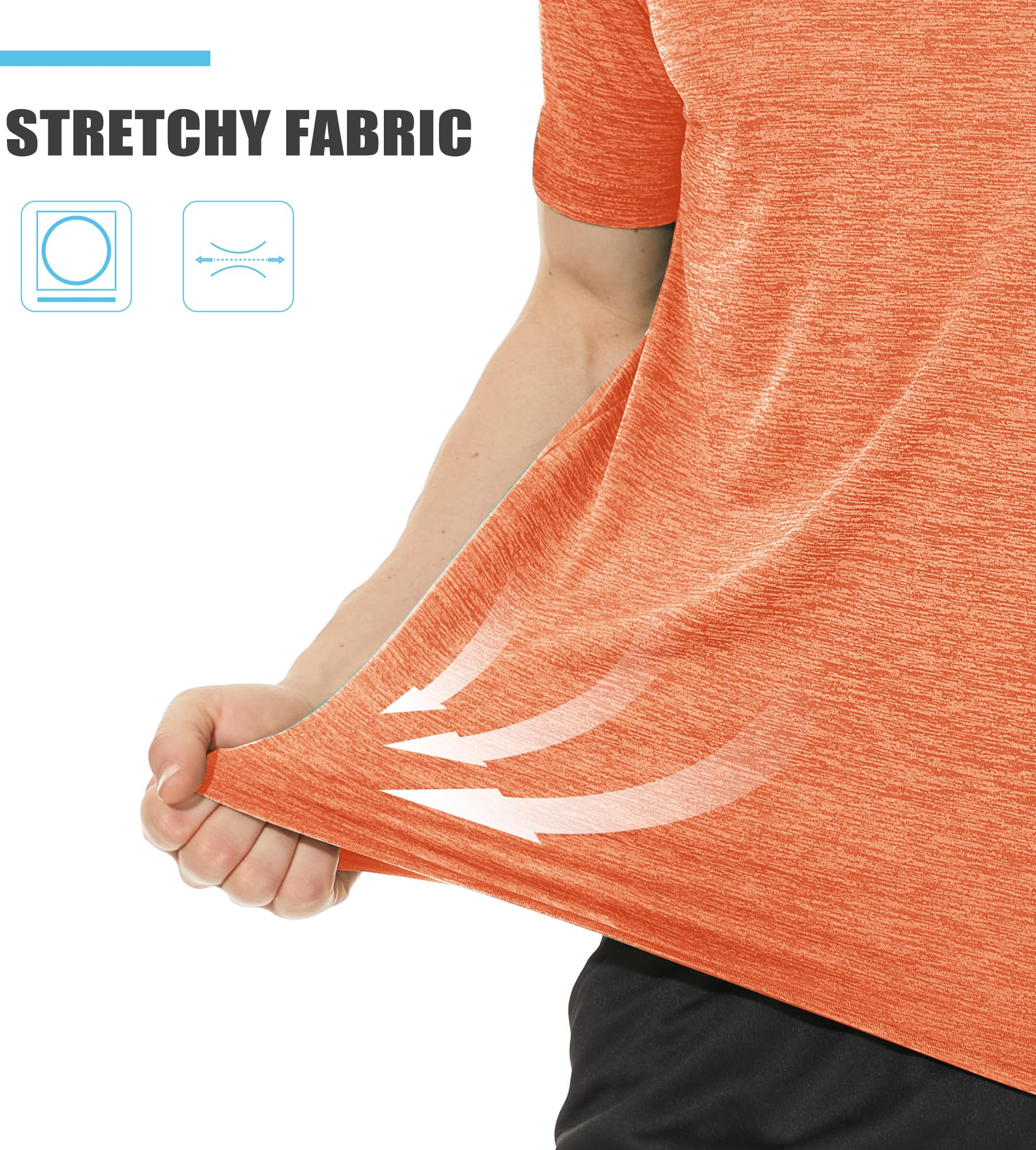 TACVASEN Men's Workout Shirts - Short Sleeve Athletic Dry Fit T-Shirts for Running, Gym & Training - Breathable Moisture Wicking Crewneck Tee - Perfect for Workouts, Jogging & Outdoor Activities