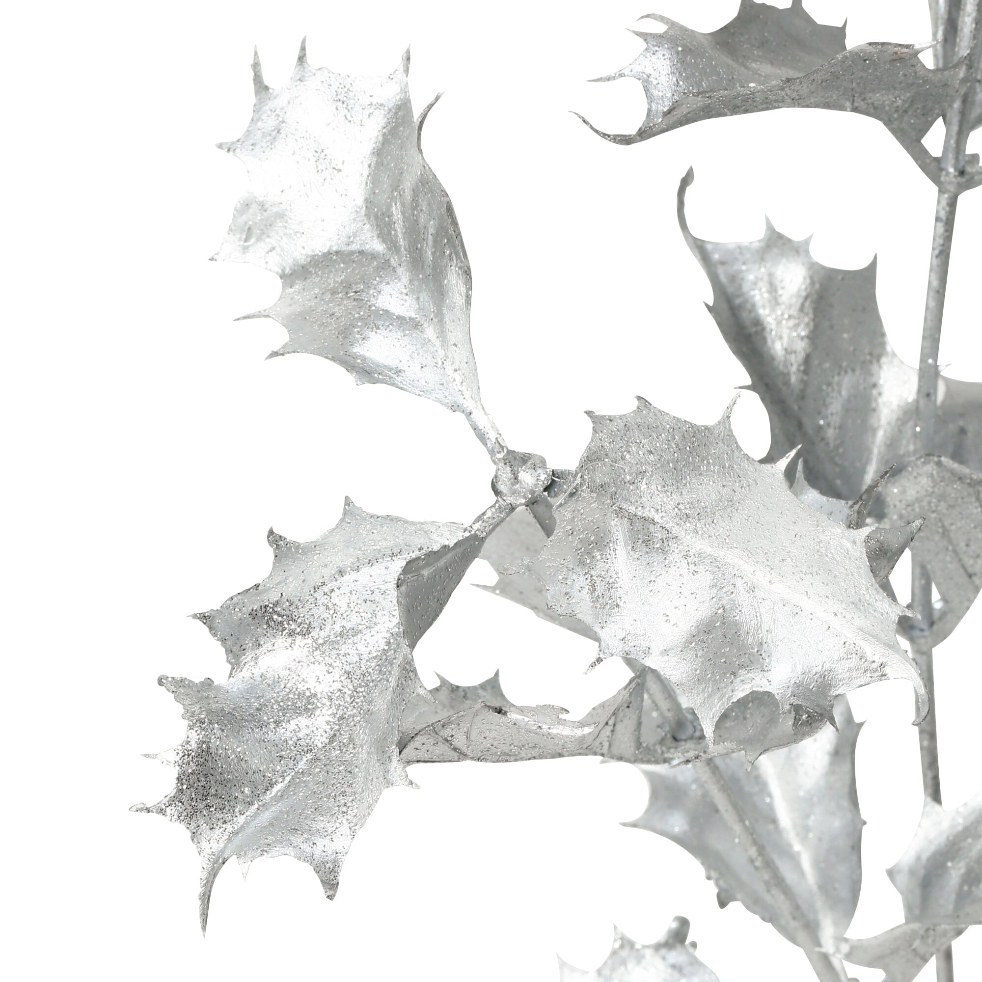 Artificial Holly Silver Plants - Realistic Faux Greenery for Home Decor, Christmas, and Holiday Decorations