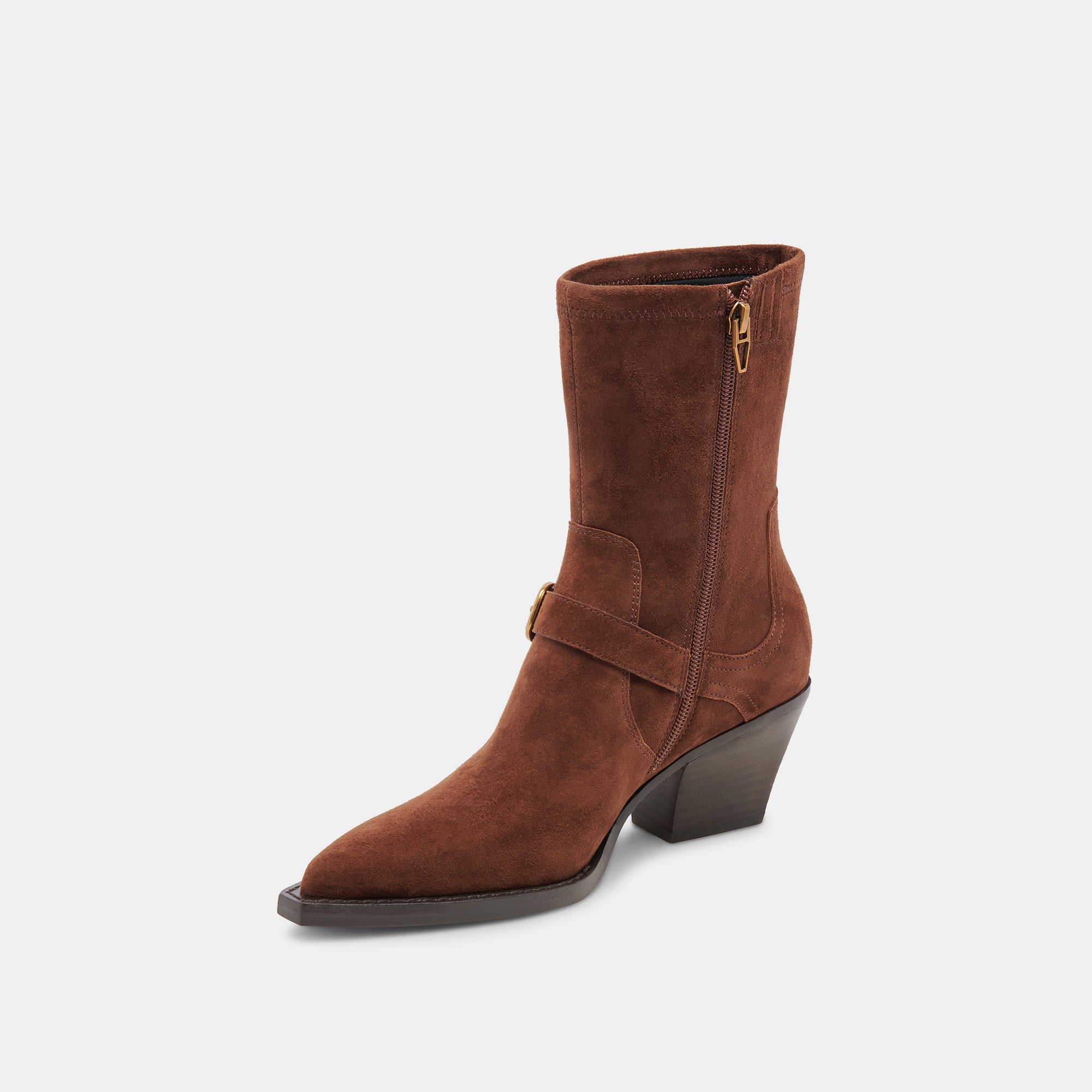 RAVE WIDE CALF BOOTS DK BROWN SUEDE - Comfortable Wide Calf Boots for Women, Fashionable Suede Ankle Boots for Fall & Winter, Perfect for Casual Outfits, Office Wear & Night Out