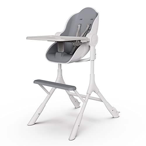 Oribel Cocoon Z High Chair & Recliner - Adjustable Baby High Chair with Easy-Clean Fabric for Infants & Toddlers | Perfect for Dining, Feeding & Playtime (Ice Grey)