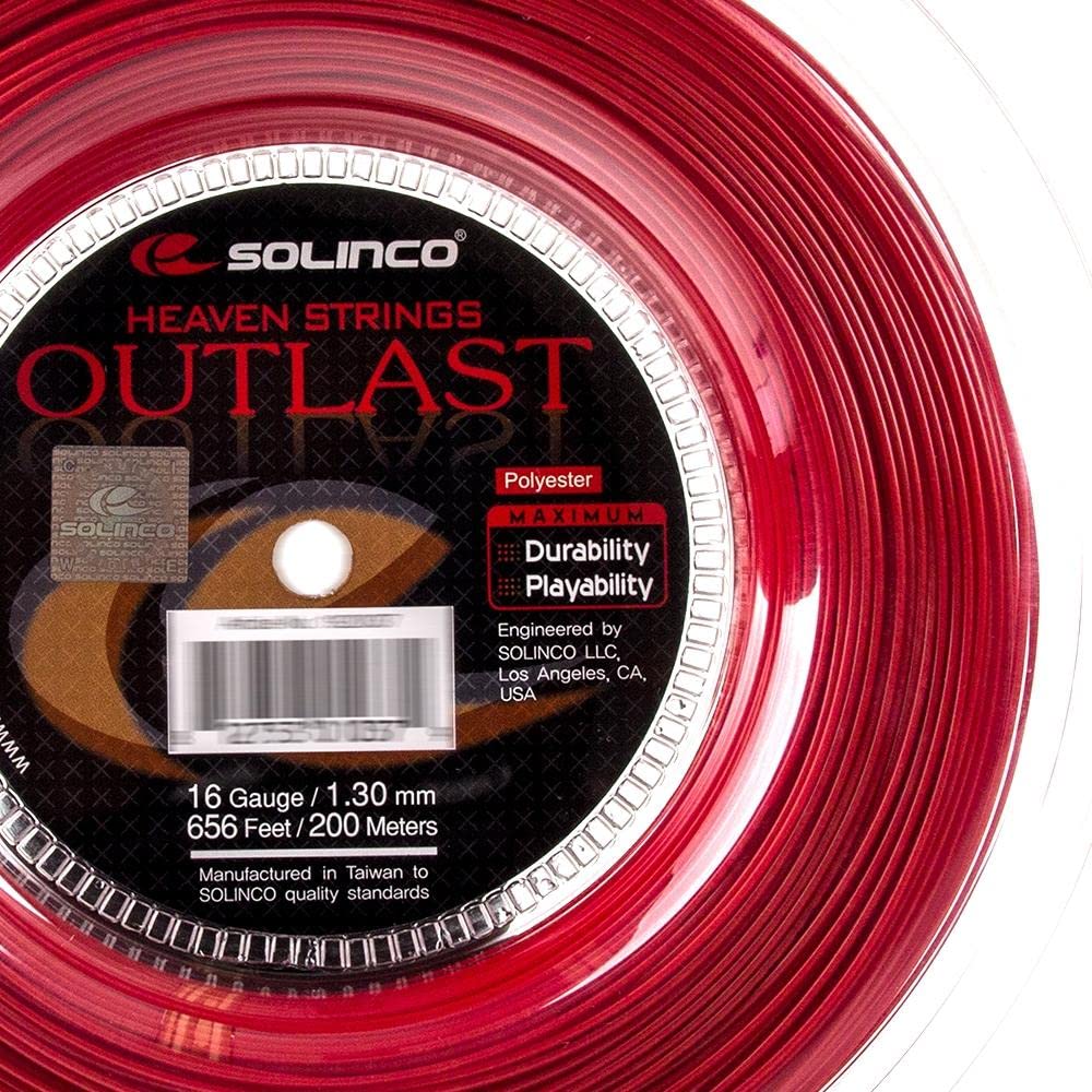 Outlast 16G 1.30mm Tennis String Reel - Durable Polyester String for Tennis Rackets | Perfect for Competitive Play & Stringing Machines