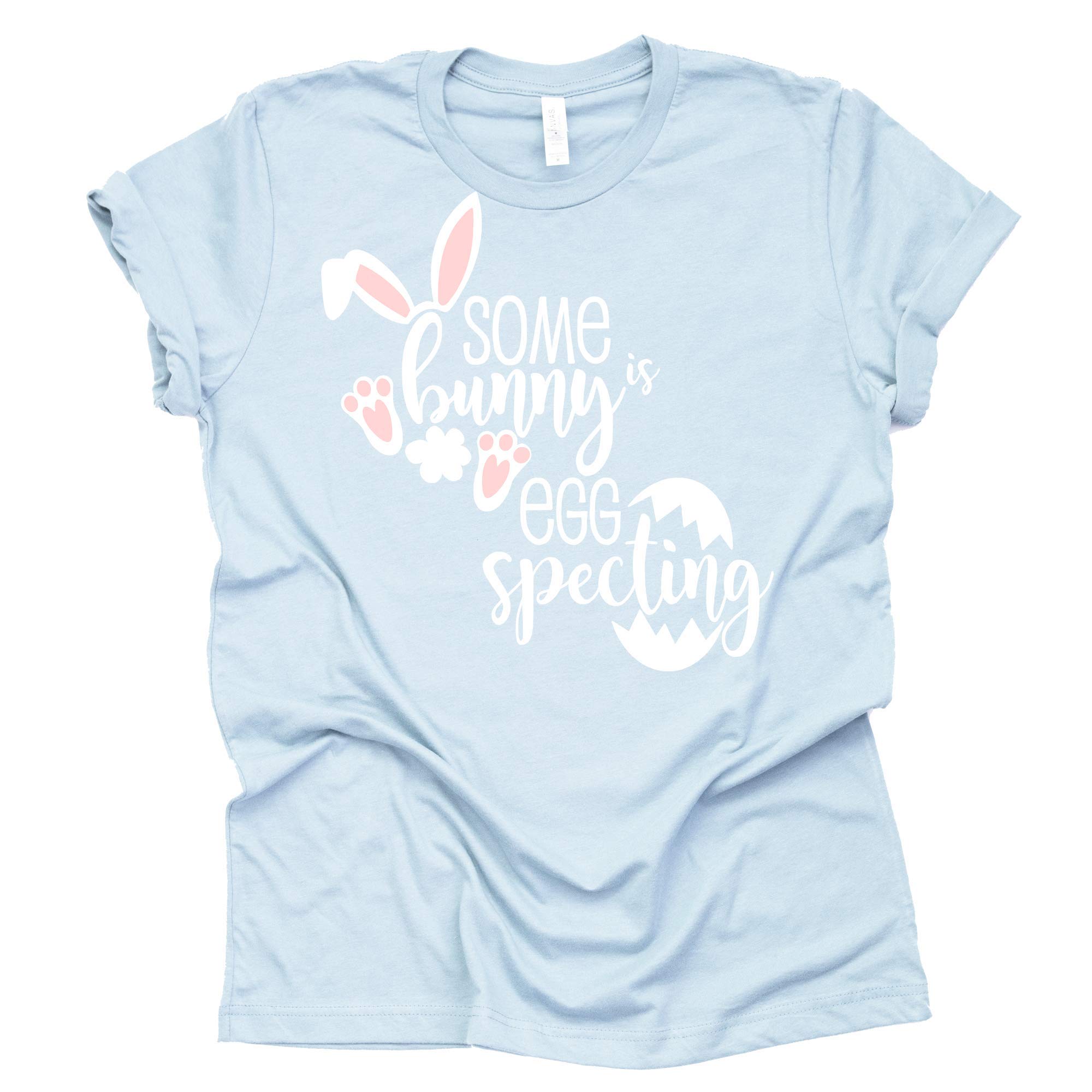 Somebunny is Egg-Specting Easter Pregnancy Announcement T-Shirt - Funny Maternity Tee for Baby Shower & Gender Reveal Party