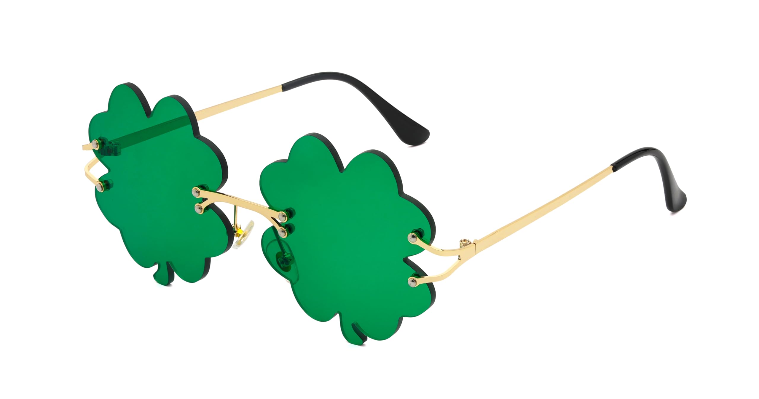 St. Patrick's Day Sunglasses for Women & Men - Irish Shamrock Green Four Leaf Clover Costume Party Glasses | Fun Festival, Parade, Pub Crawl Accessories