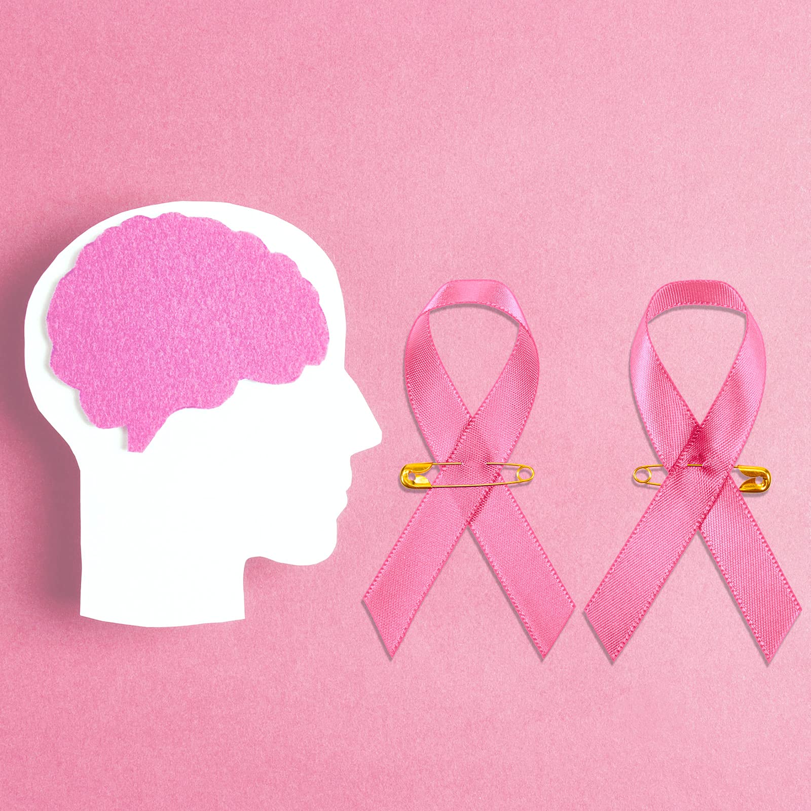Pink Ribbon Pins for Breast Cancer Awareness - Charity Event & Survivors - 300 Pcs Satin Lapel Pins for Hope & Support
