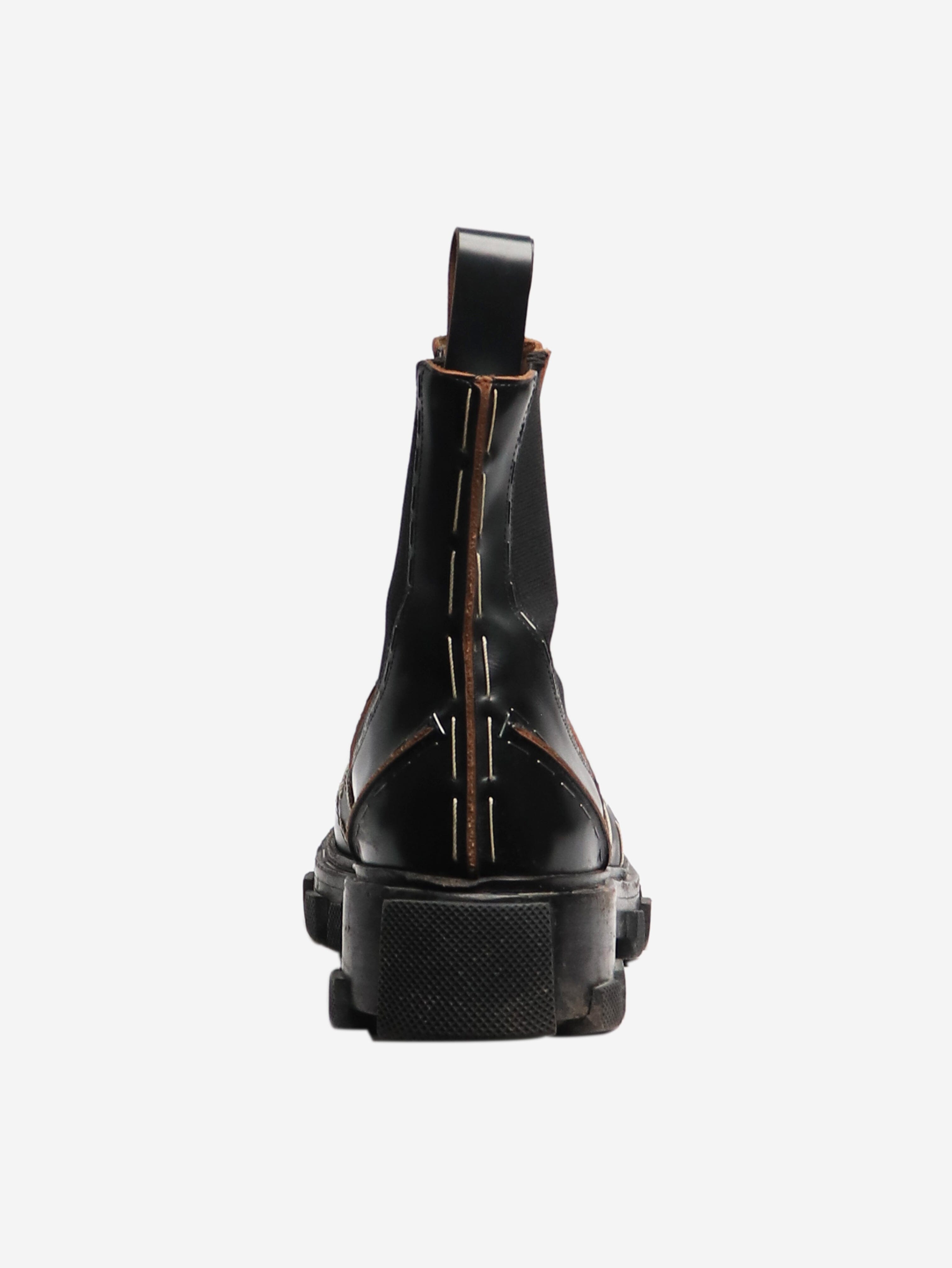 Stylish Black Leather Chelsea Boots EU Size 38 - Perfect for Women's Casual Outfits & Winter Fashion