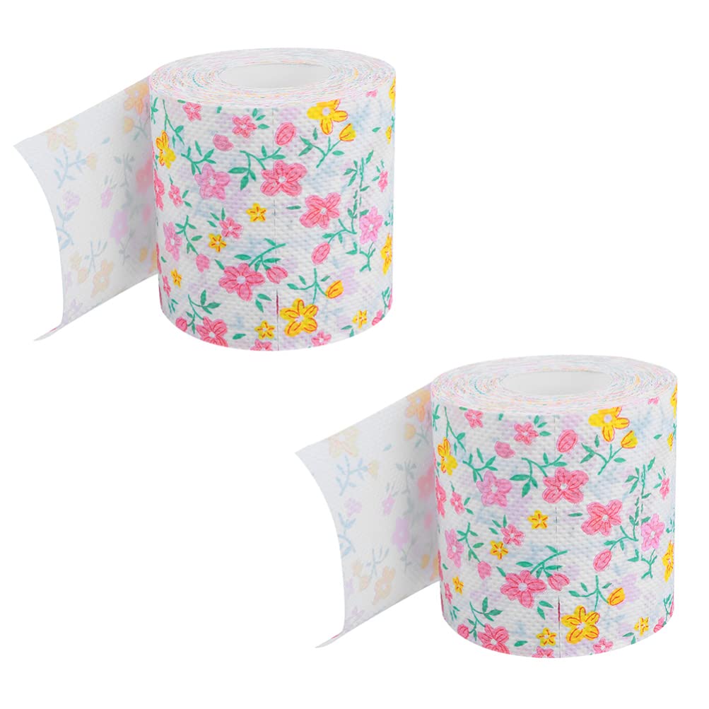 Alipis 2-Pack Floral Pattern Toilet Paper Rolls - Decorative Bath Tissue with Flower Design for Home, Office & Travel | Soft Pink Toilet Paper for Bathroom Decor, Guest Towels & Special Occasions