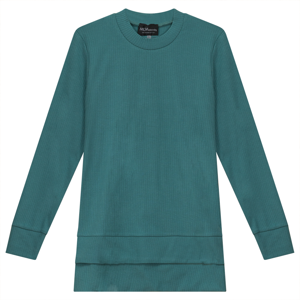 Stylish Ribbed Maternity Zip Top for Pregnant Women - Comfortable Nursing & Pregnancy Shirt for Everyday Wear
