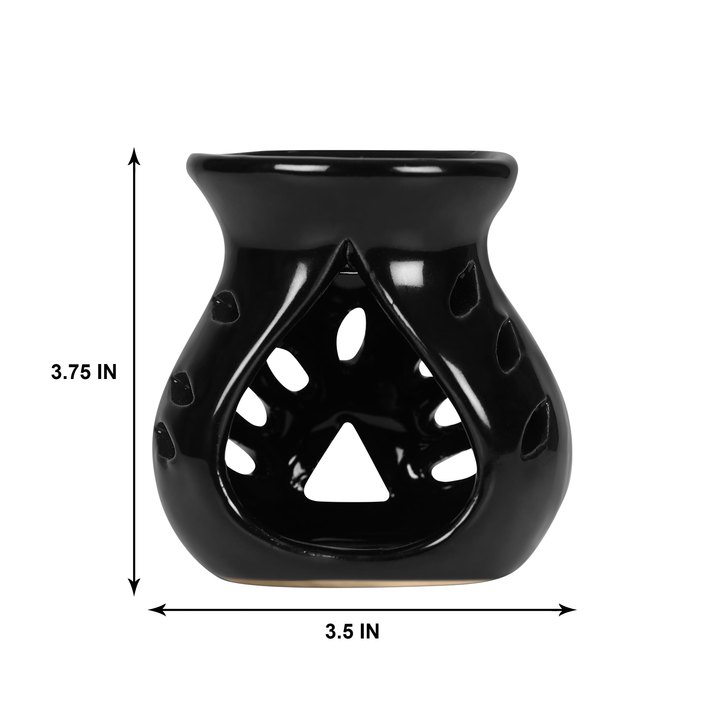 PROSPERRO LUMO Ceramic Clay Candle Operated Aroma Diffuser - Black Home Decor for Relaxation & Aromatherapy | Perfect for Bedroom, Bathroom & Living Room