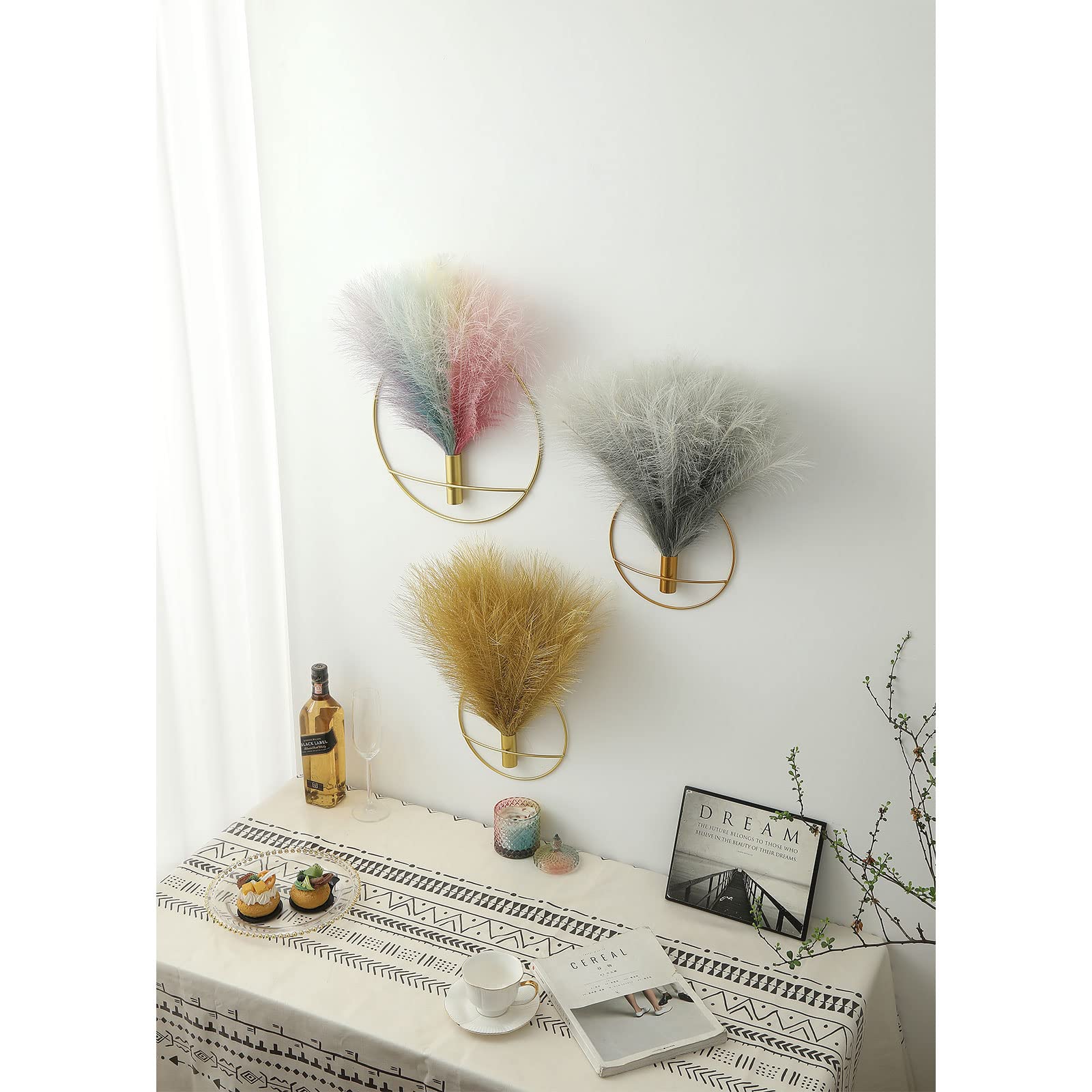 Boho Wall Decor 2 Pack Gold - Metal Wall Art for Living Room & Bedroom