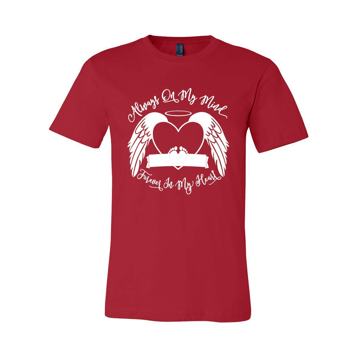 Personalized Memorial T-Shirt - Comfortable Bereavement Shirt for Loved Ones | RIP Remembrance Tee with 'Always On My Mind Forever In My Heart' Design | Perfect for Memorial Services, Funerals & Honoring Departed Souls