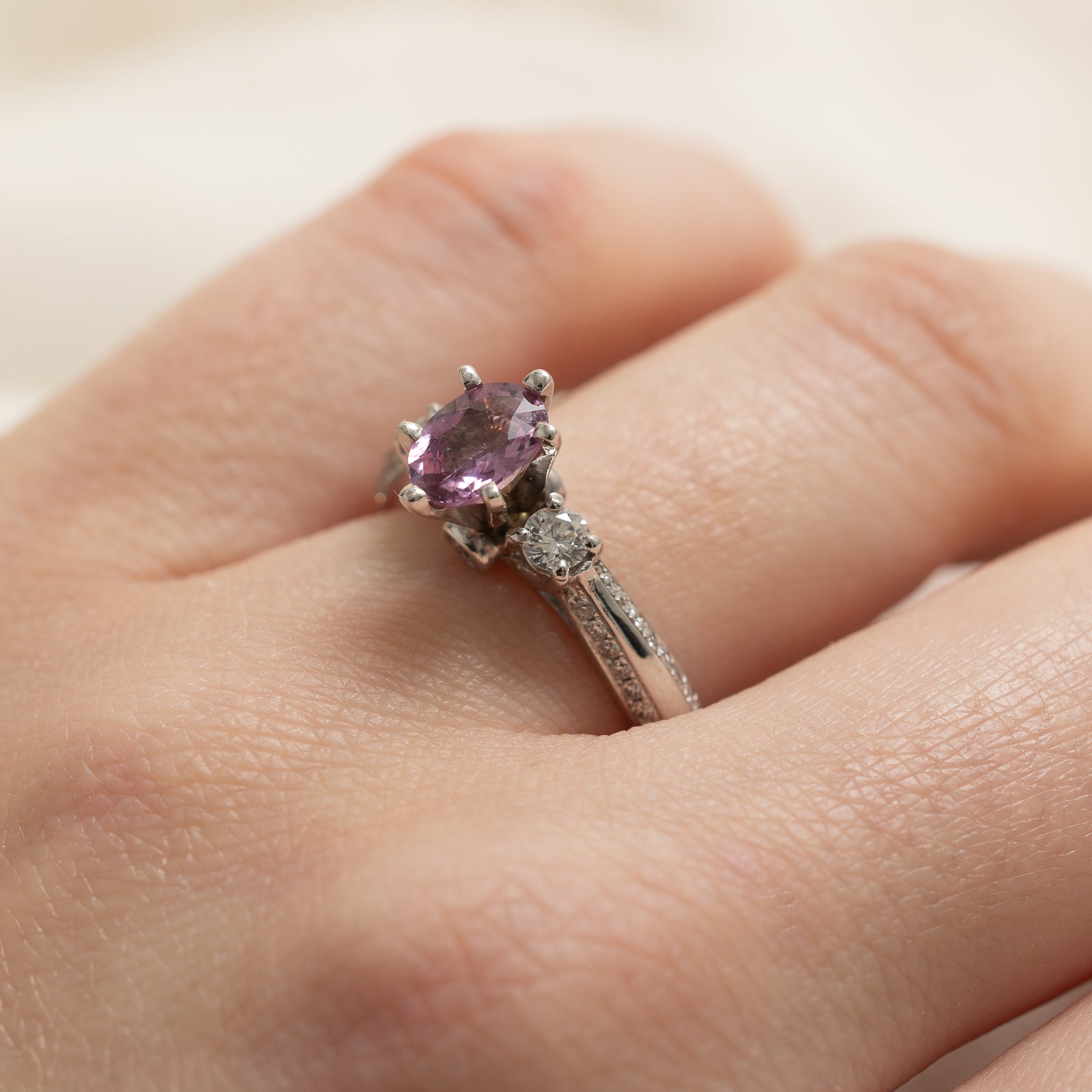 Exquisite Unheated Padparadscha Sapphire & Diamond Engagement Ring | 0.93ct Natural Sapphire & 0.74ctw Diamond | Size 6.75 | Perfect for Proposals, Anniversaries & Special Occasions