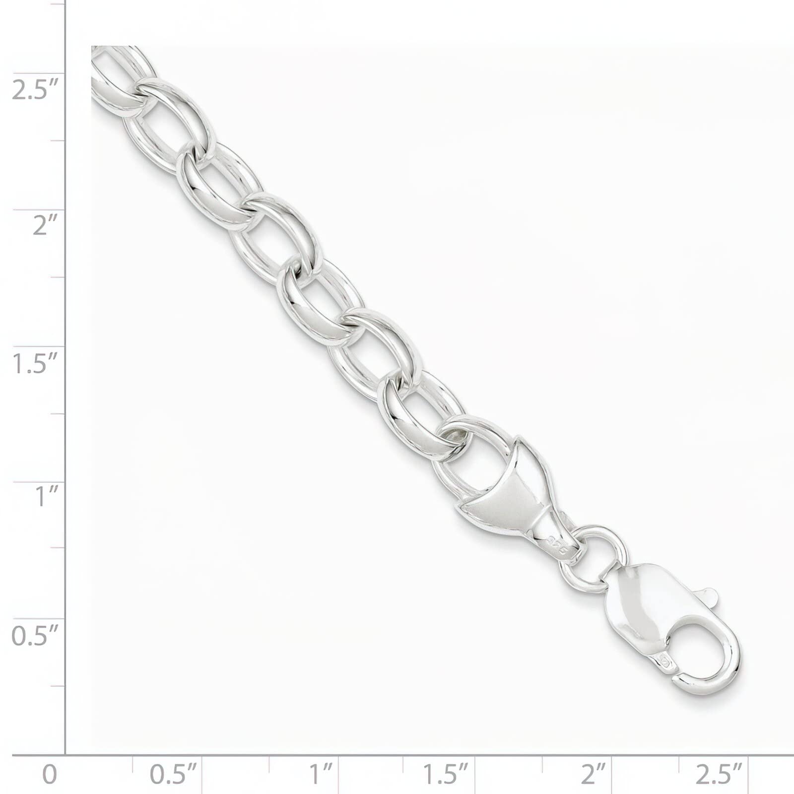 FindingKing Sterling Silver Cable Link Bracelet 8.5