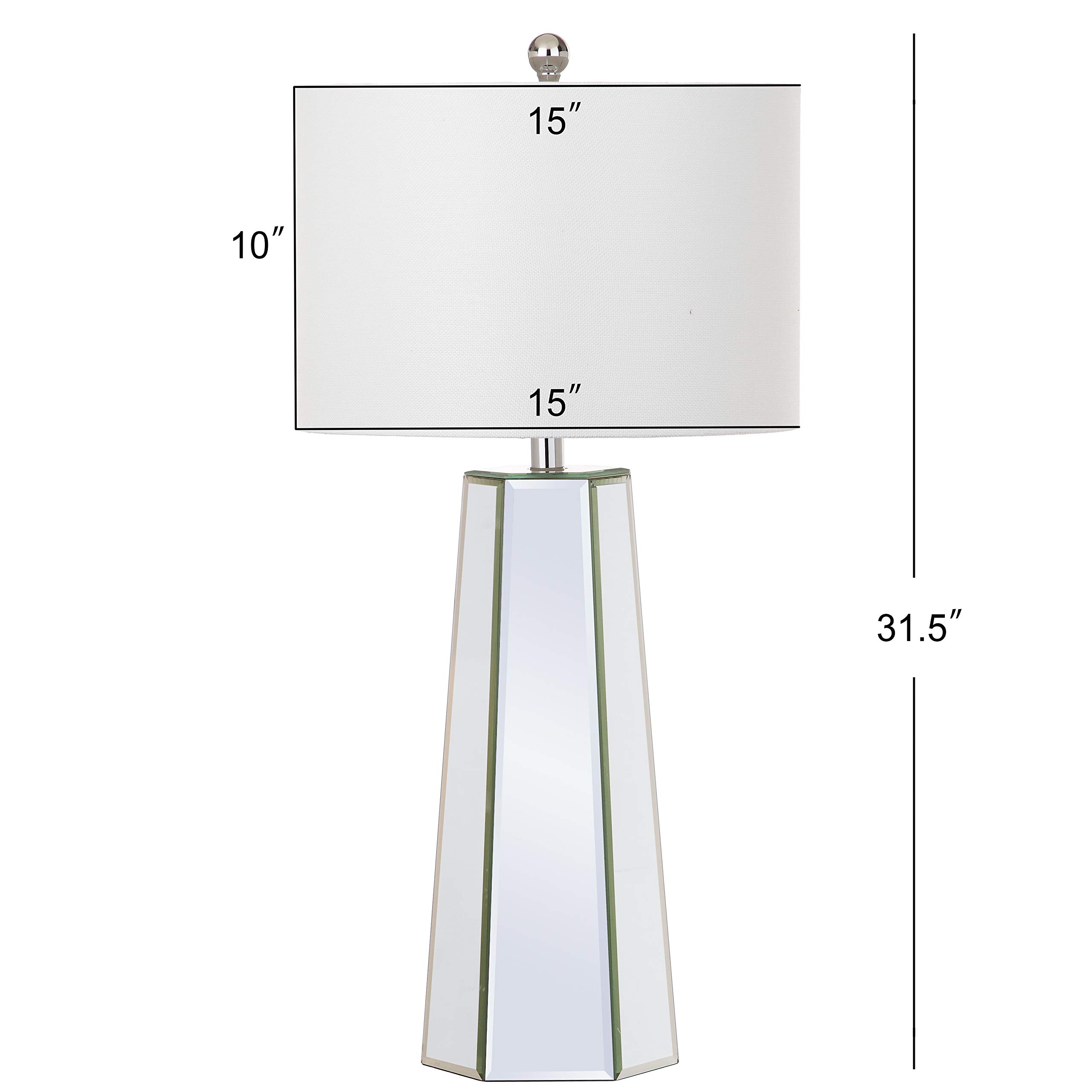 SAFAVIEH Janice Modern Art Deco Chrome Table Lamp Set of 2 with LED Bulbs - 32