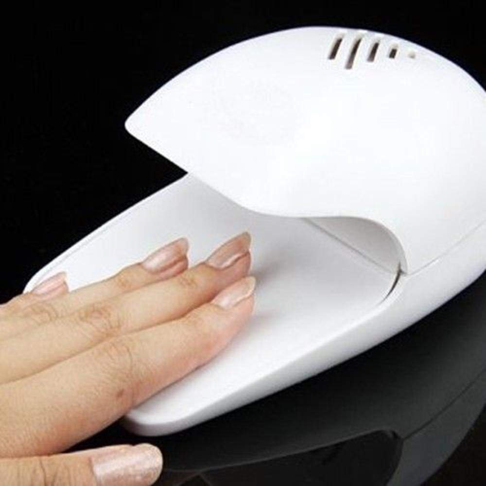 Surat Dream Portable Nail Polish Dryer Machine Kit - Battery Operated UV LED Nail Dryer with Cooling Fan for Gel Polish, Nail Art & Stamping | Perfect for Home Manicures, Salon Use & Travel (White)