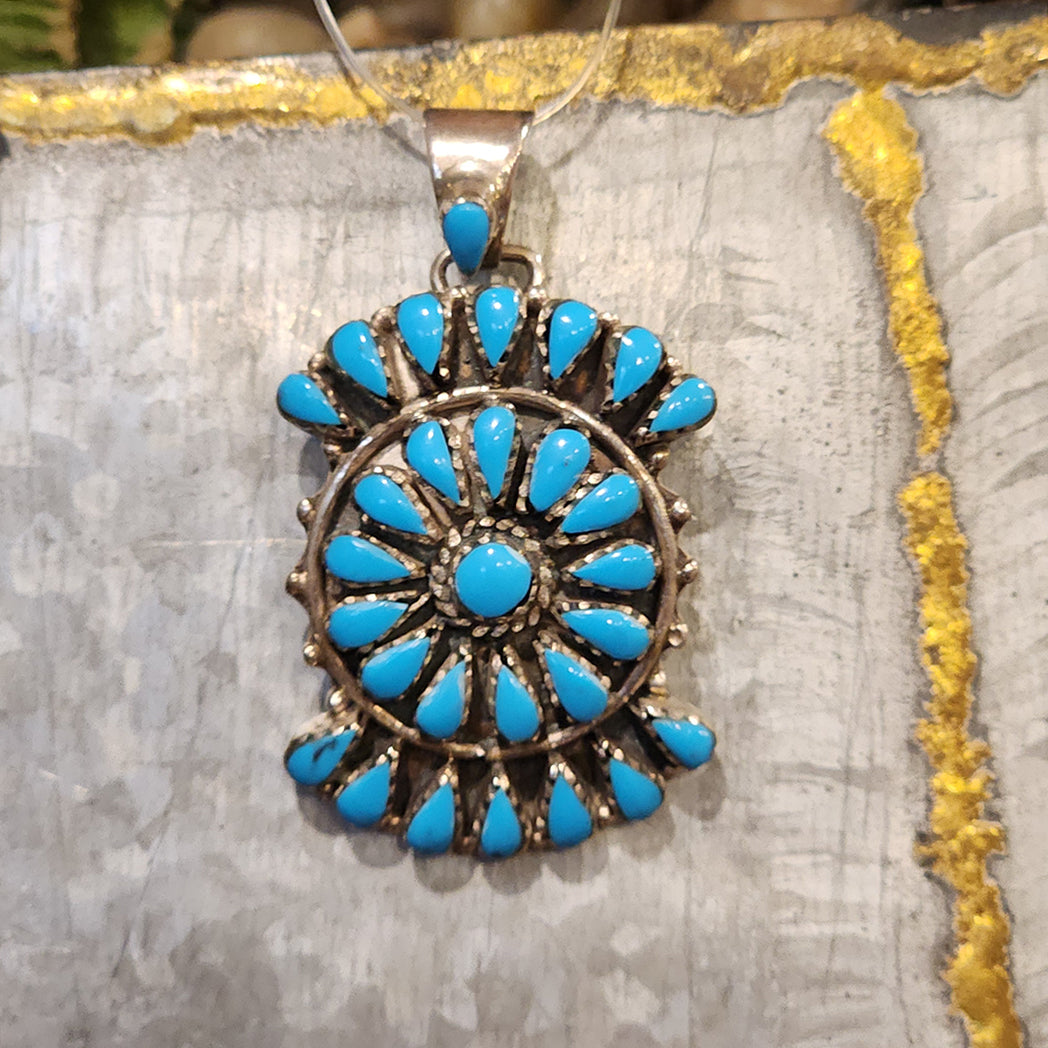 Kenna Kingman Turquoise Pendant Necklace - Genuine Natural Stone Jewelry for Women - Perfect for Boho Fashion, Gift Giving & Special Occasions