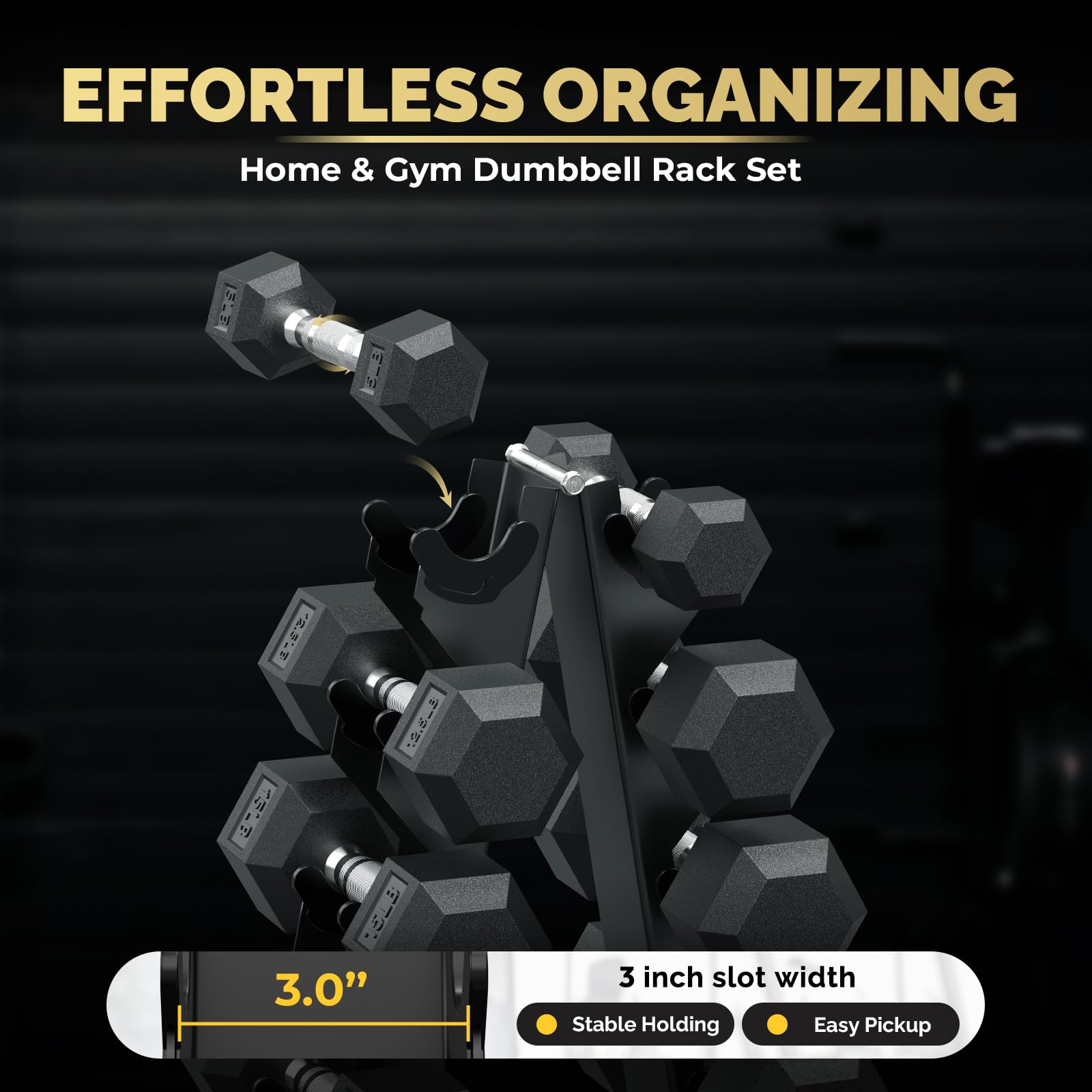 Premium Hex Dumbbell Set - Rubber Encased Free Weights for Home Gym Strength Training - Ideal for Weightlifting, CrossFit & Home Workouts