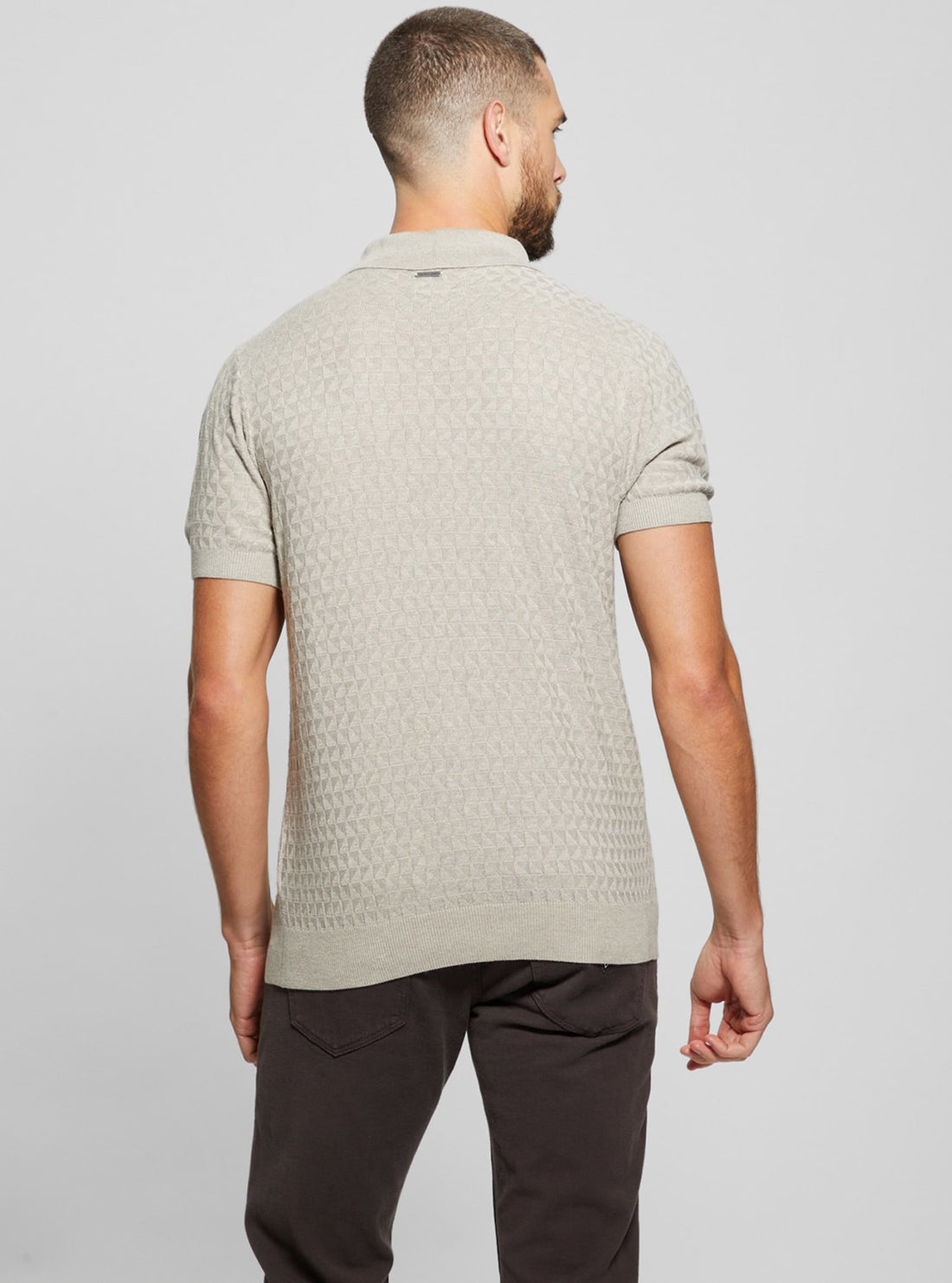 Beige Checkered Kyle Polo T-Shirt for Men - Casual Short Sleeve Cotton Shirt - Perfect for Golf, Office & Summer Outfits
