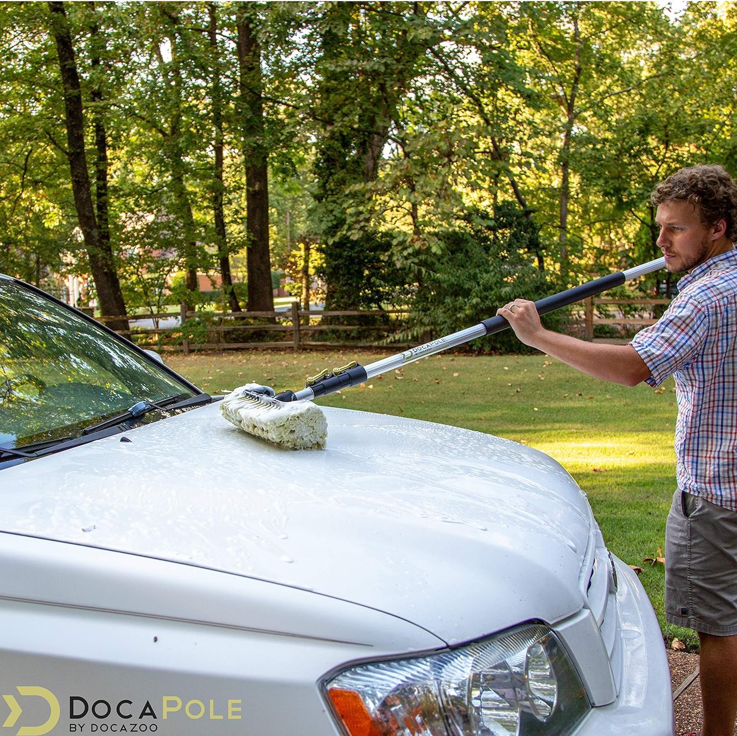 DOCA Professional Car Wash Kit 5-12 Ft with Extendable Pole - Includes Wash Mitt, Squeegee, Soft Bristle Brush & Mop - Perfect for Home, Car Detailing & Auto Wash Business