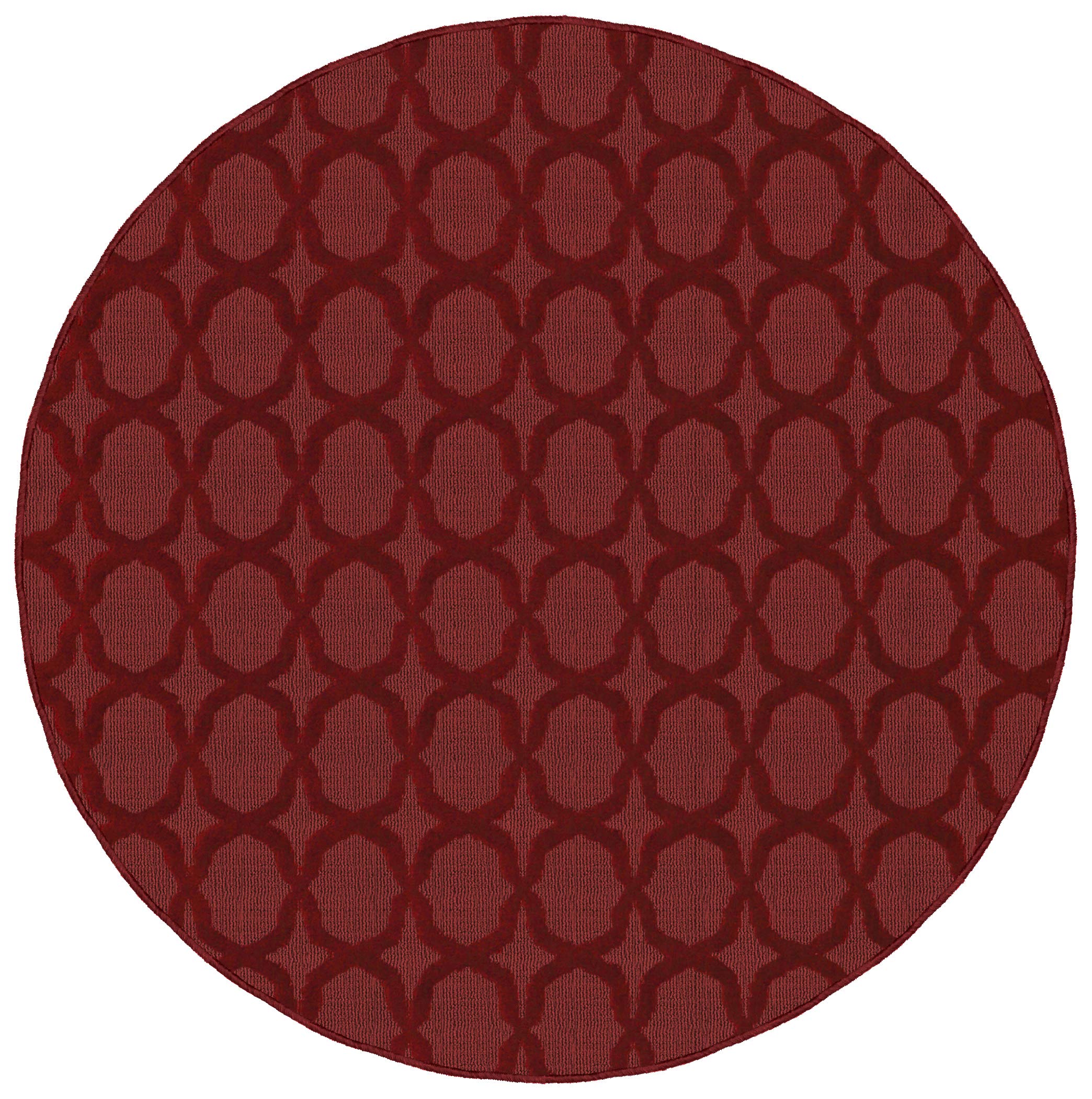Garland Rug Sparta 5 Ft Round Area Rug in Chili Pepper Red - Perfect for Living Room, Bedroom, or Dining Room Decor
