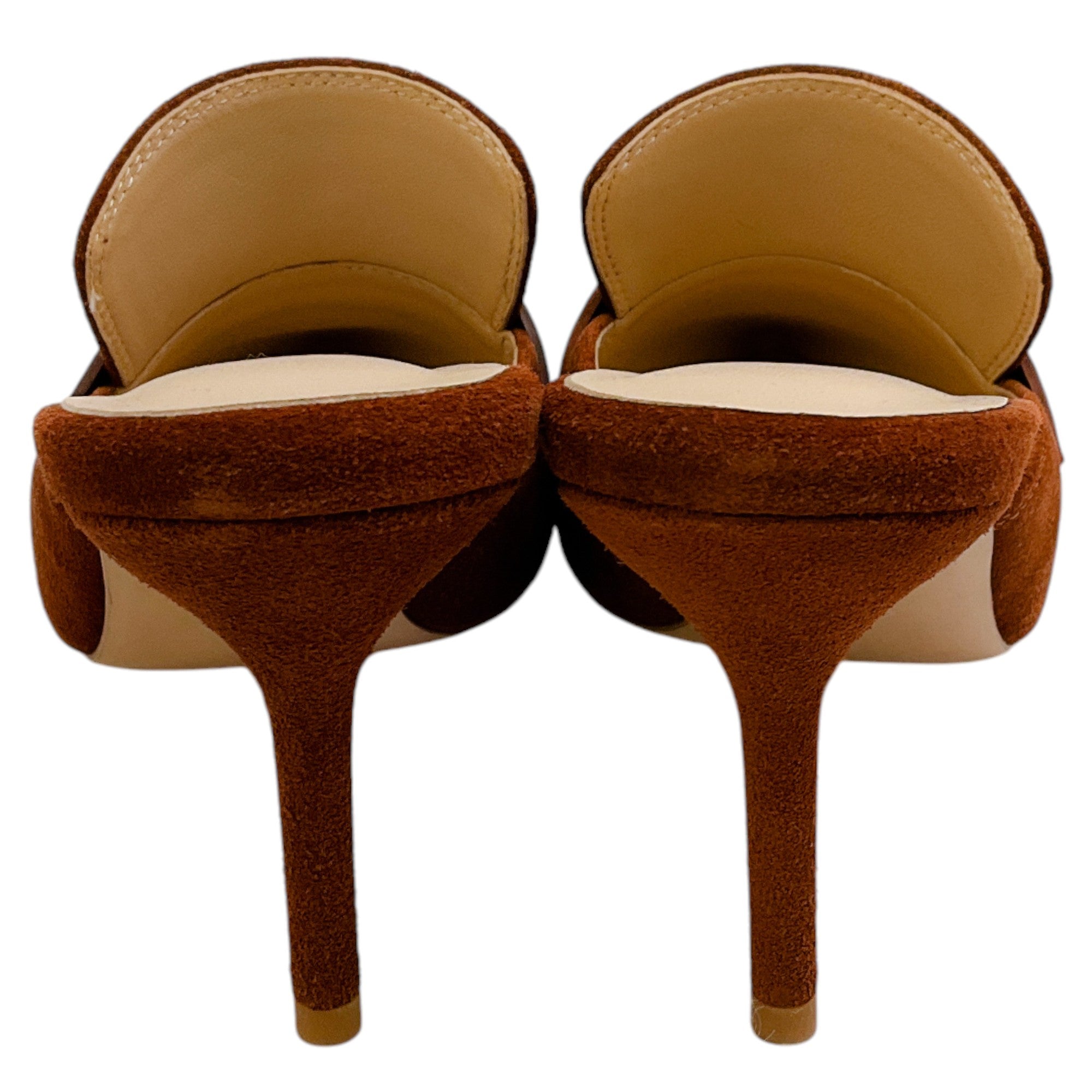 L'Agence Whiskey Brown Suede Bijou Mules - Women's Comfortable Slip-On Shoes for Casual Outings & Date Nights