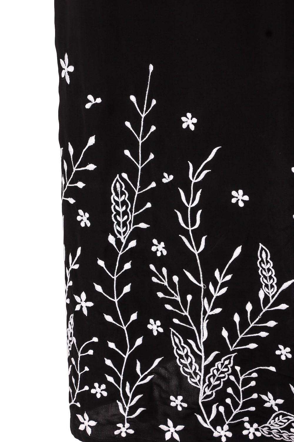 Elegant Embroidered Abaya with Leaf Pattern - Modest Islamic Dress for Women - Perfect for Prayer, Eid, and Special Occasions