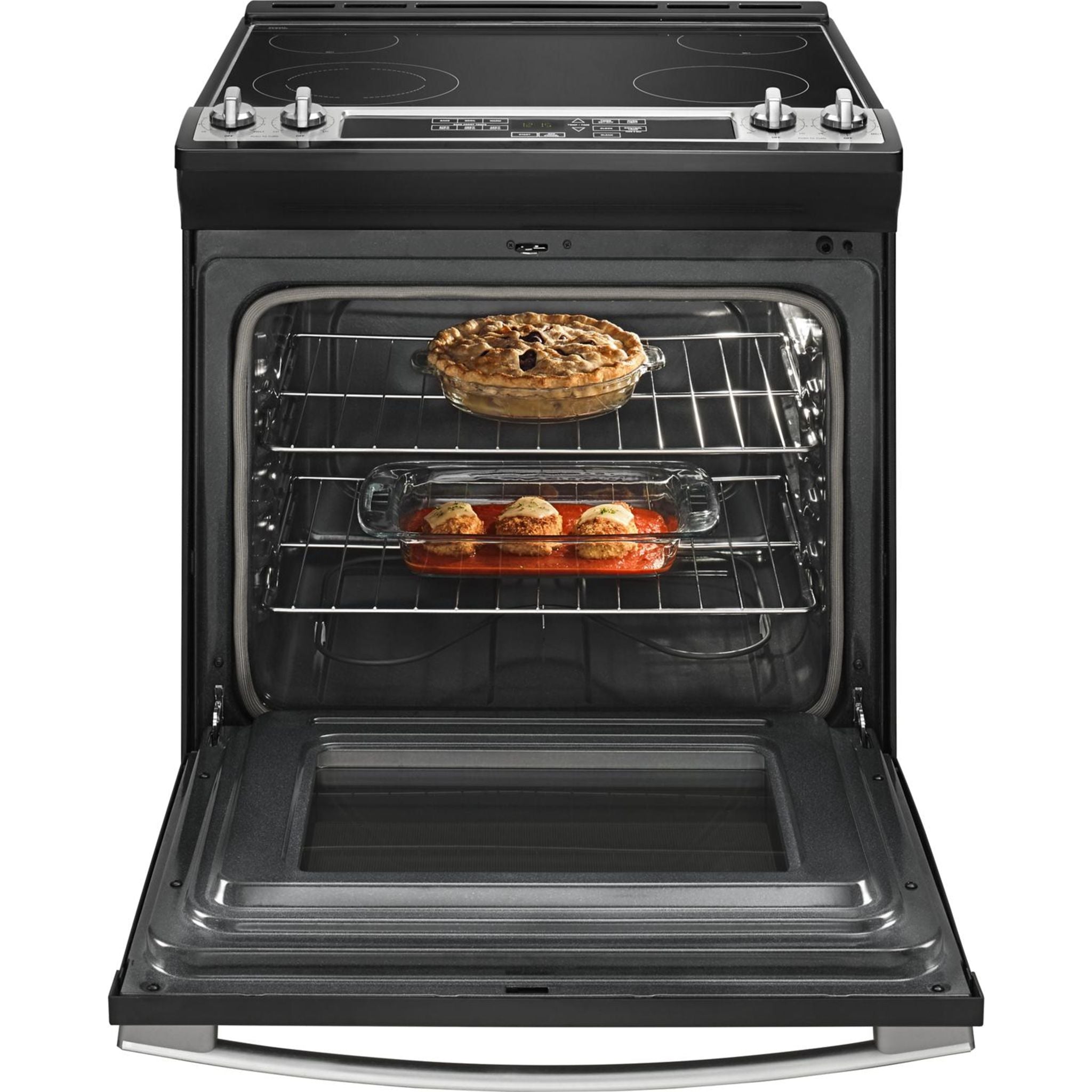 Amana 30-Inch Electric Range with Front Console in Stainless Steel (YAES6603SFS) - Perfect for Home Kitchens, Cooking, and Baking