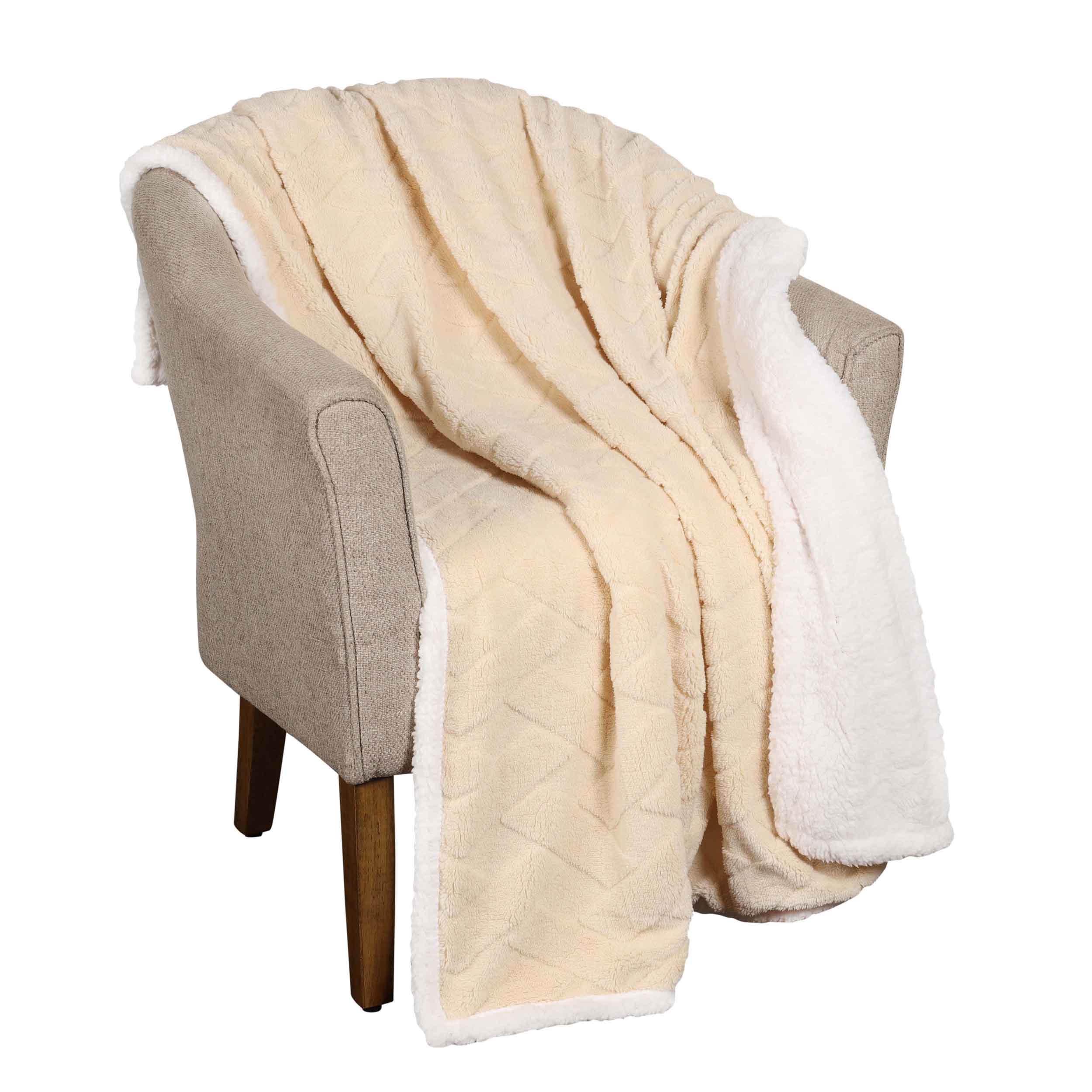 Nuuk Reversible Jacquard Lattice Plush Sherpa Fleece Blanket - Ultra Soft & Warm Winter Throw for Couch, Bed & Travel - Cozy Home Decor Gift for Christmas & Cold Weather