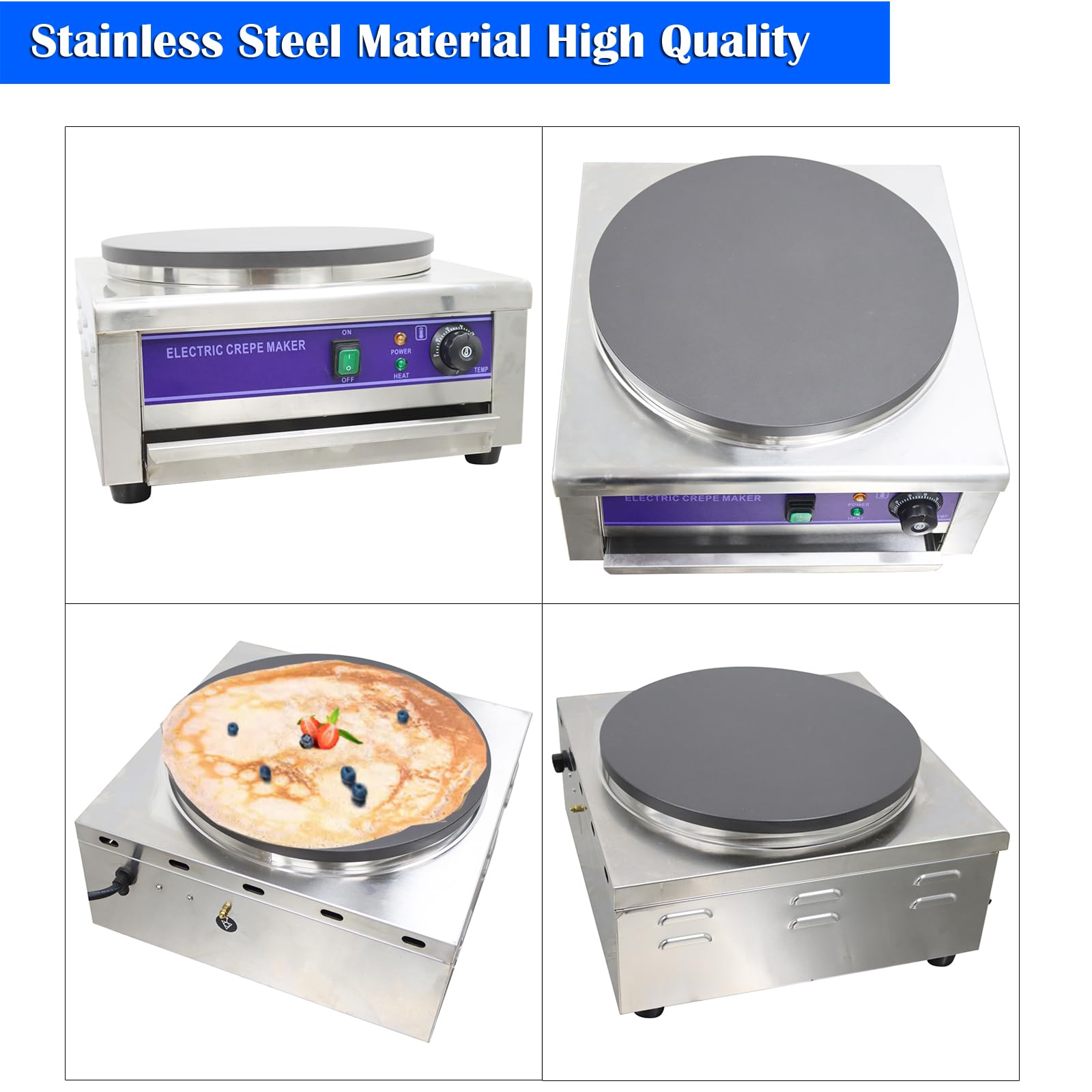 INTBUYING Commercial Electric Crepe Maker - 16
