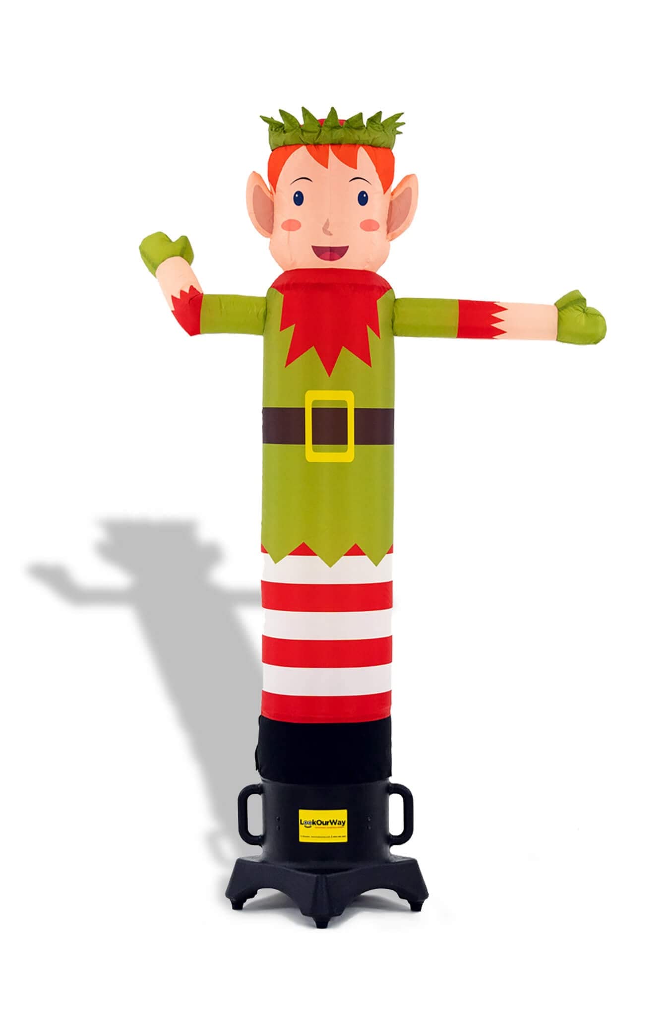 LookOurWay 6ft Inflatable Air Waver Tube Man with Blower - Flapping Waving Arm Elf Air Dancer for Christmas & Holidays - Outdoor Advertising Business Sign - Perfect for Storefronts, Car Dealerships & Seasonal Events