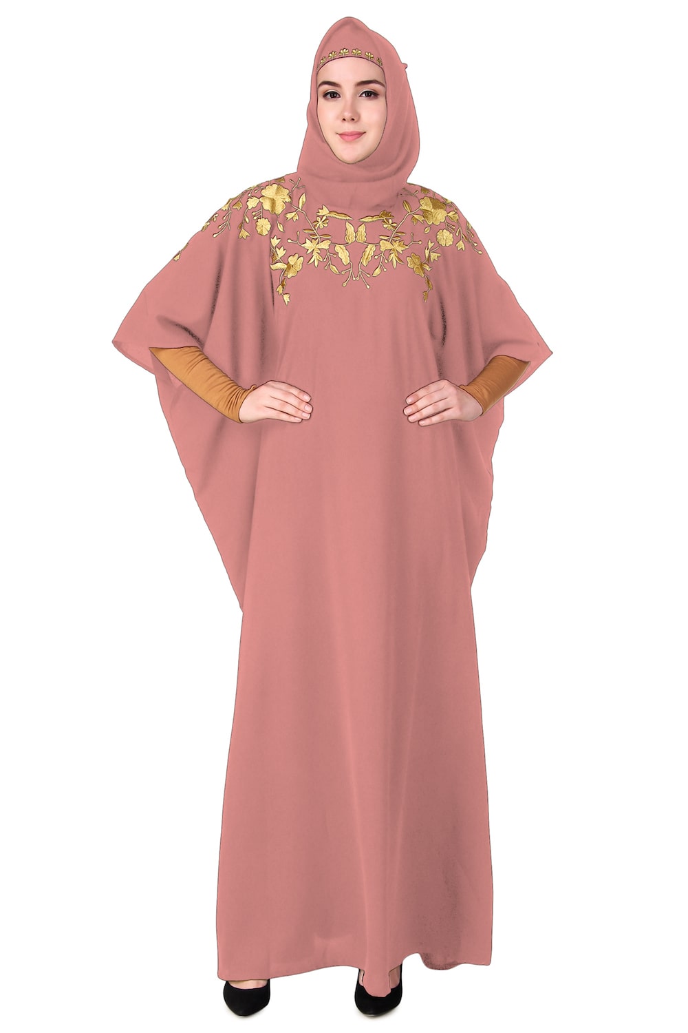 Exquisite Hand-Embroidered Floral Kaftan Dress for Women | Boho Chic Beach Cover Up | Perfect for Summer Vacations, Pool Parties & Resort Wear
