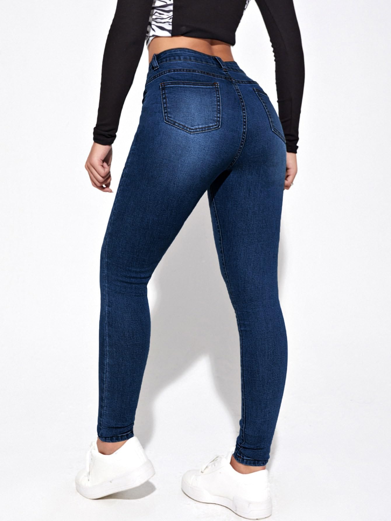 Floerns Women's High Waist Stretchy Skinny Jeans - Comfortable Casual & Workout Denim Pants for Everyday Wear, Yoga, Running & Office