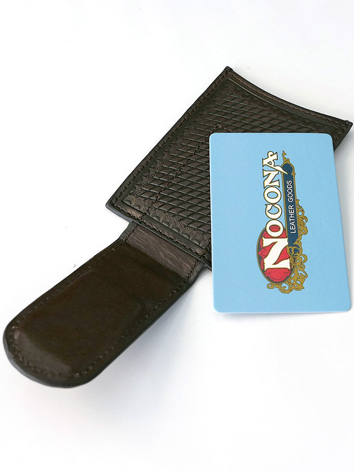 Nocona N5426504 Men's Western Money Clip with Red Floral Inlay - Magnetic Money Holder for Cash & Cards - Perfect for Gifts, Travel, and Everyday Use