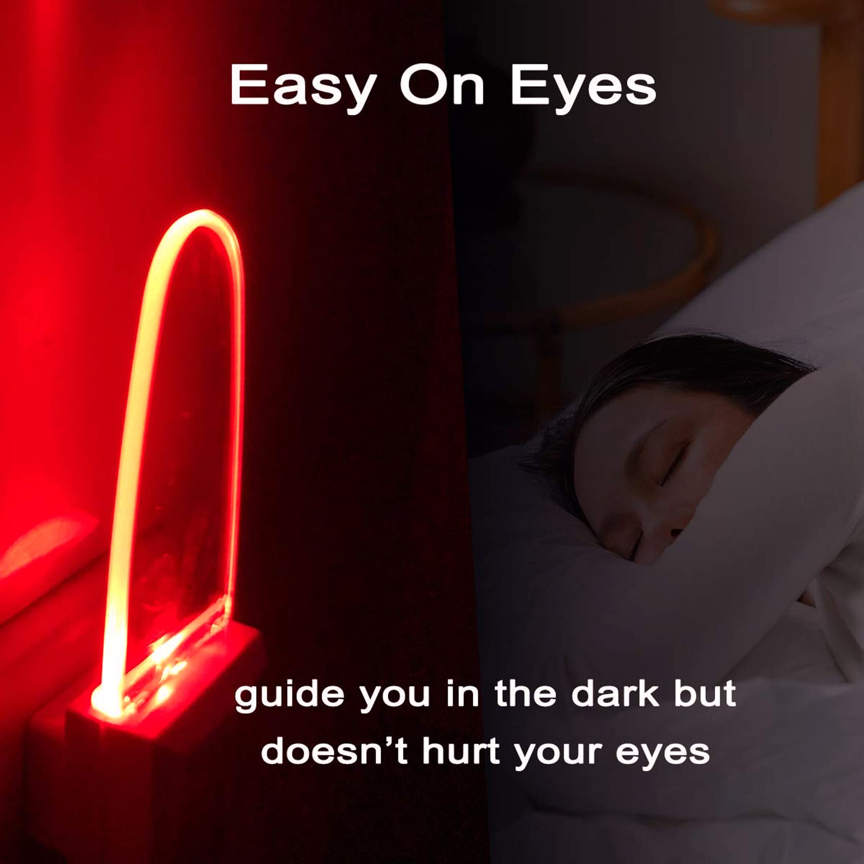CICINY 4 Pack LED Night Light Plug in with Dusk to Dawn Sensor - 0.5W Ultra Energy Efficient Night Lights for Bedroom, Bathroom, Kitchen, Hallway, Stairs & Nursery - Soft Red Glow for Safe Nighttime Navigation