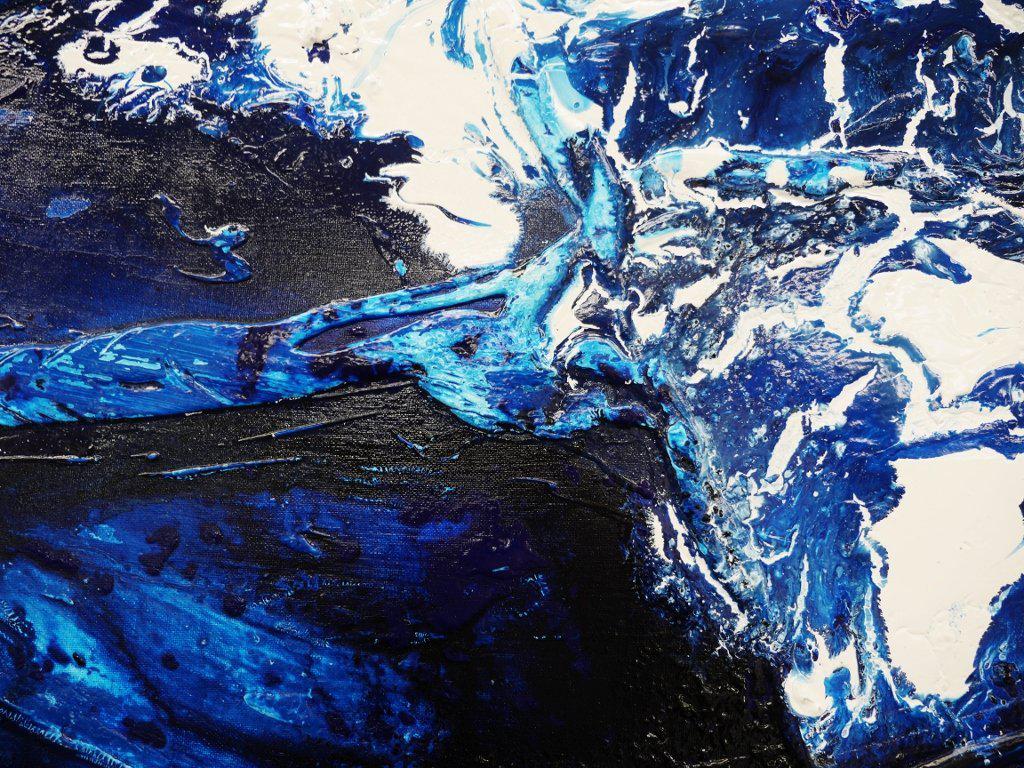 Blue Shuz 240cm x 100cm Blue Abstract Canvas Wall Art - Modern Large Painting for Living Room, Bedroom & Office Decor