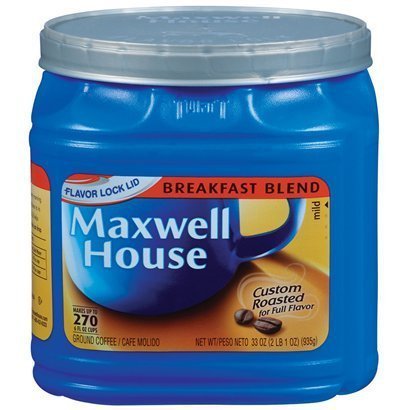 Maxwell House Breakfast Blend Coffee - 29.3 oz Canister | Rich & Smooth Medium Roast Ground Coffee | Perfect for Morning Brew, Office or Camping