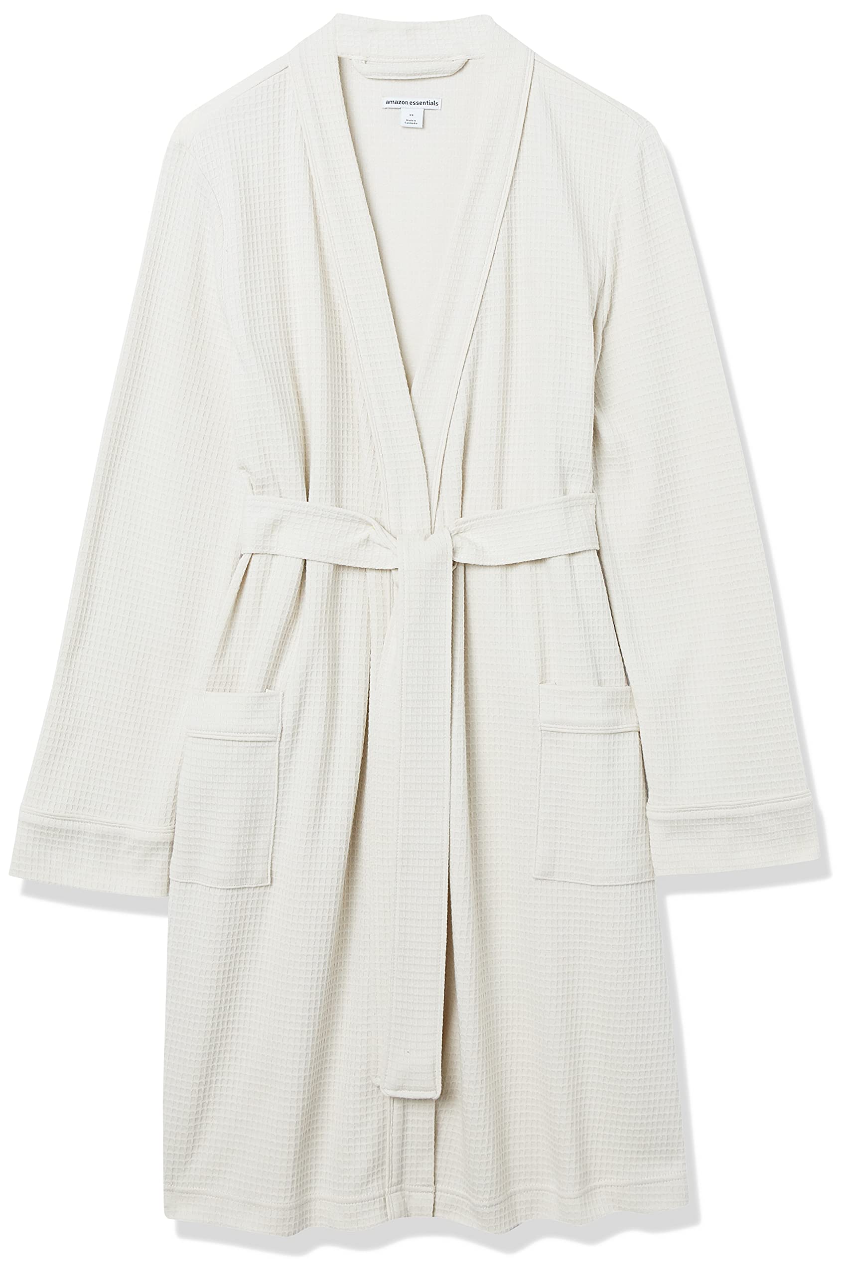 Amazon Essentials Women's Lightweight Waffle Mid-Length Robe - Soft & Comfortable Bathrobe for Relaxation, Plus Size Options - Perfect for Spa Days, Lounging & Morning Routines