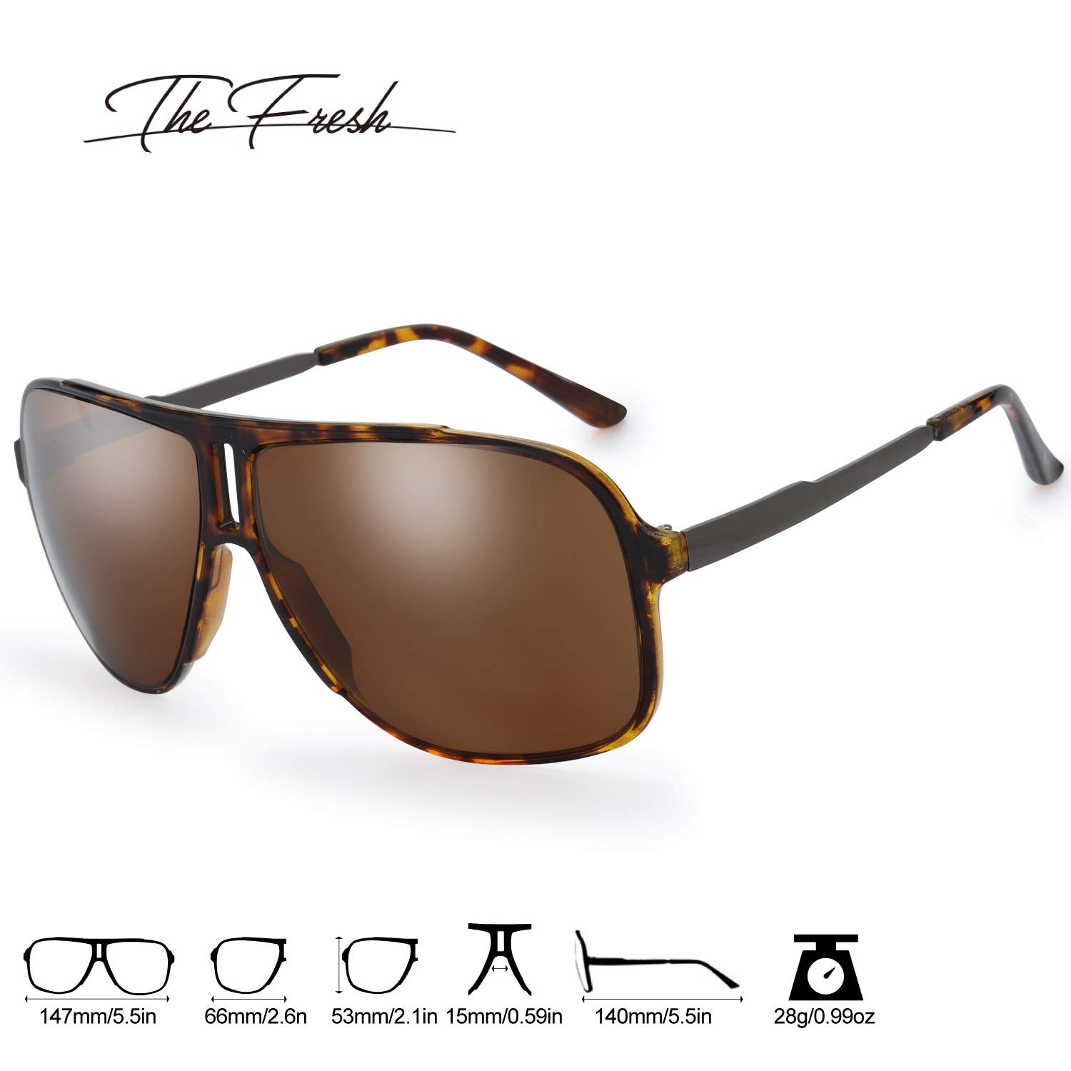 Men's Aviator Sunglasses - Polarized UV Protection, Lightweight Metal Frame, Classic Safari Style - Perfect for Outdoor Adventures, Driving, Travel & Gifts