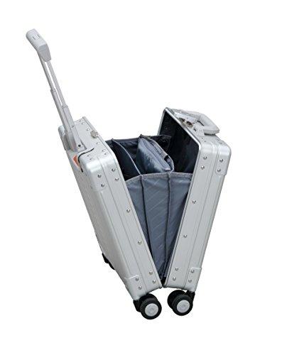 Aleon 16-Inch Vertical Underseat Carry-On Luggage & Business Briefcase - Platinum Silver | Compact Airplane Travel & Office Commuter Bag