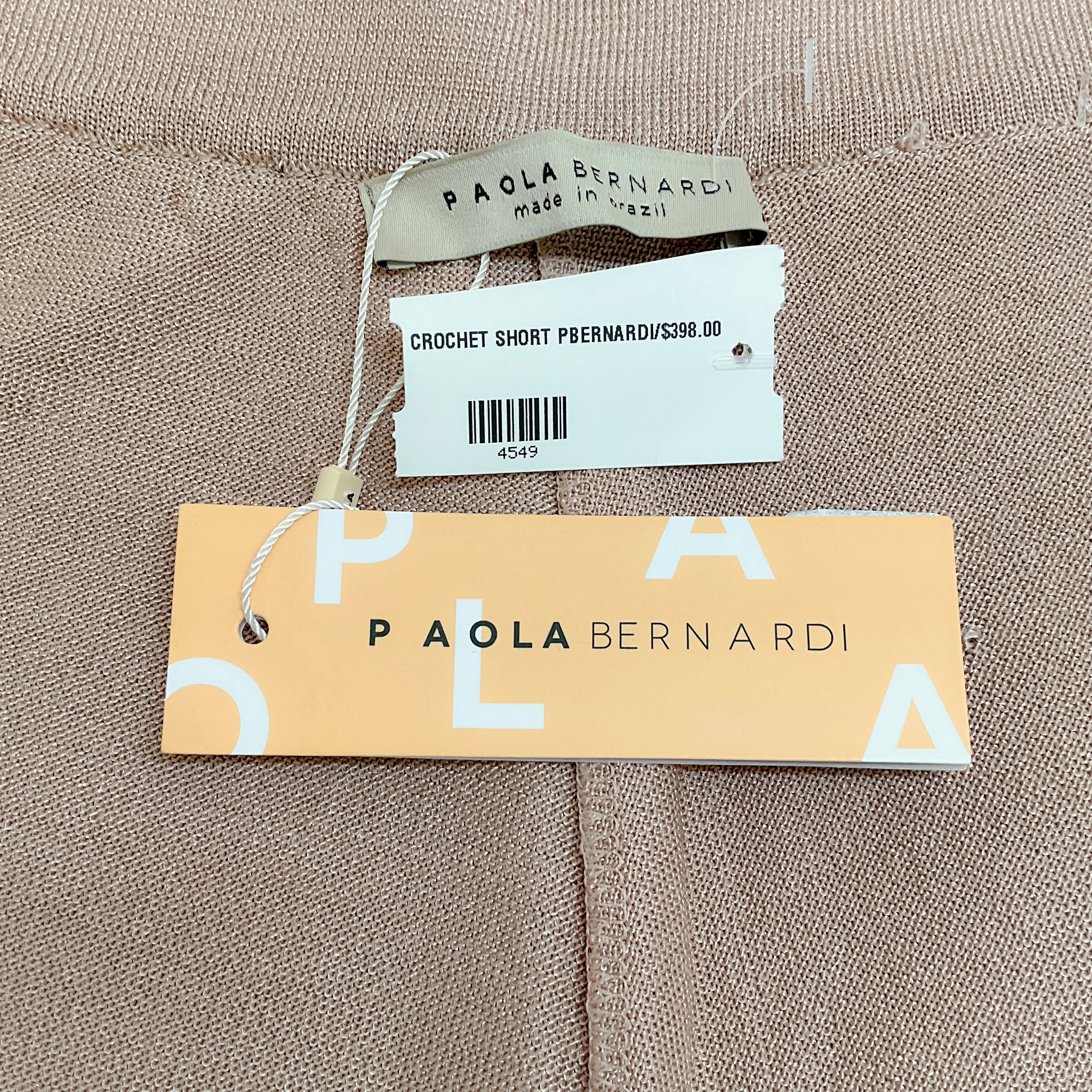 Paola Bernardi Women's Rose Gold Metallic Crochet Kiara Shorts - Stylish High Waist Summer Shorts for Beach, Vacation & Casual Wear