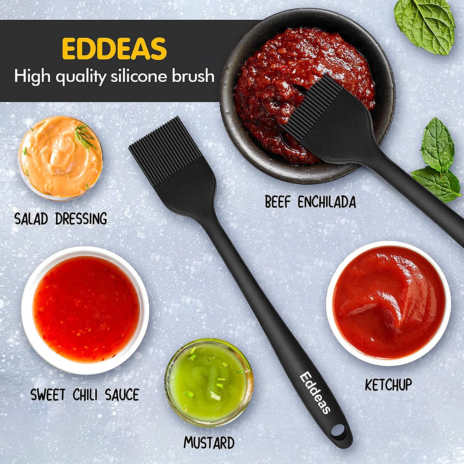Heat-Resistant Silicone Basting Brush Set of 2 - Non-Stick Pastry Brush for Cooking, Baking, BBQ & Grilling - Dishwasher Safe Kitchen Utensil - Perfect for Basting Meats, Glazing Pastries & Applying Sauces